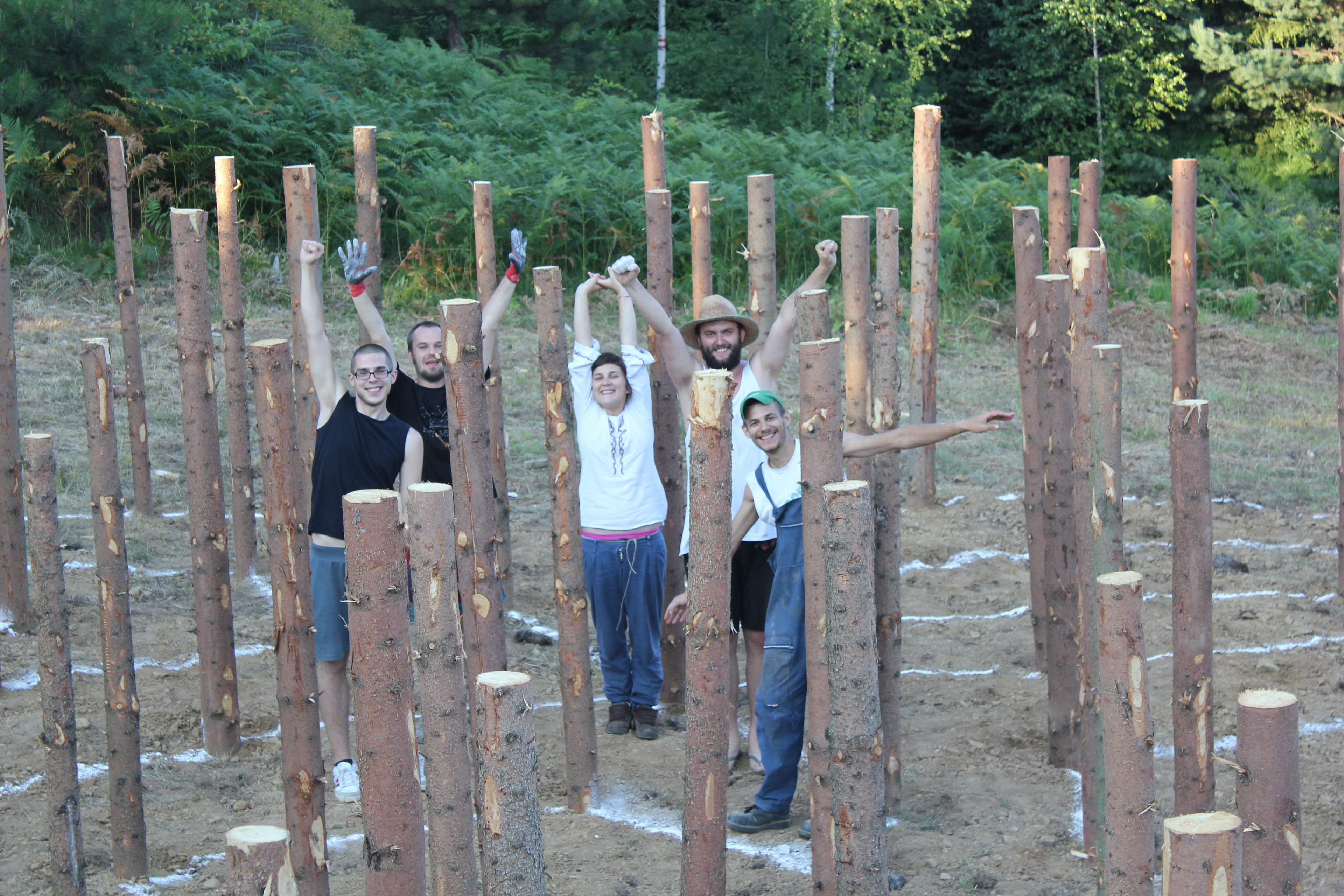 from left: Nikola Kuridza, Dragan Indjic, Zorana Dabic, Igor Sovilj, Marko Cadjo, photo by Nemanja Cadjo / building the labyrinth