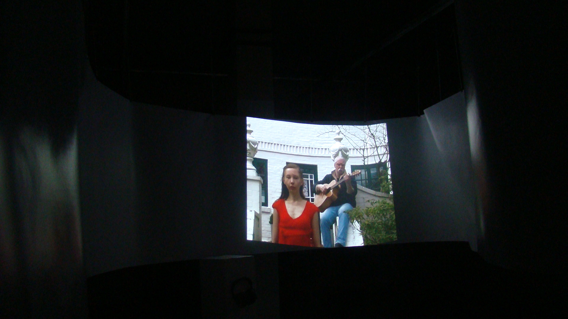 Exhibition view, video of Laura Garbstiene