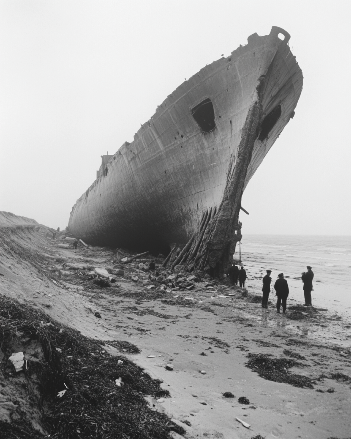 Barco de hormigón abandonado