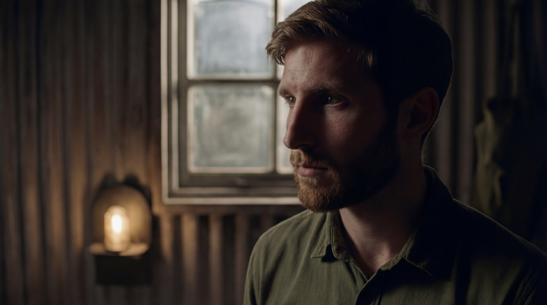 Ventana ficticia en una habitación tipo Nissen Hut