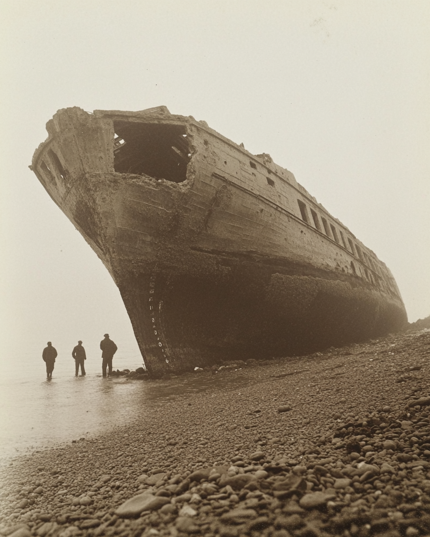 Barco de hormigón abandonado