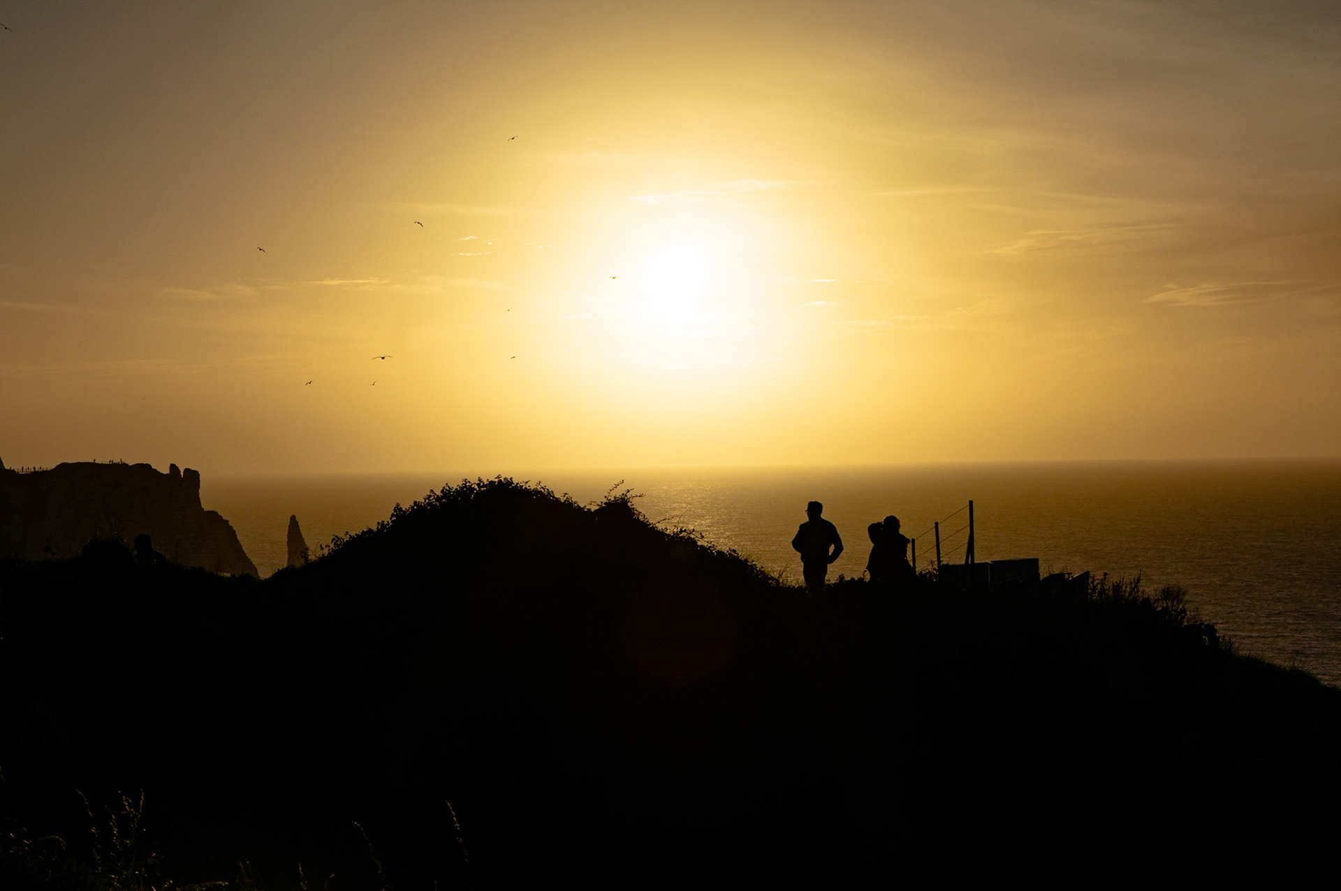 Sunset over the sea / Etretat, France