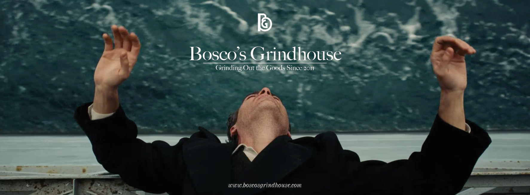 Example of logo on the header of the blog Bosco's Grindhouse