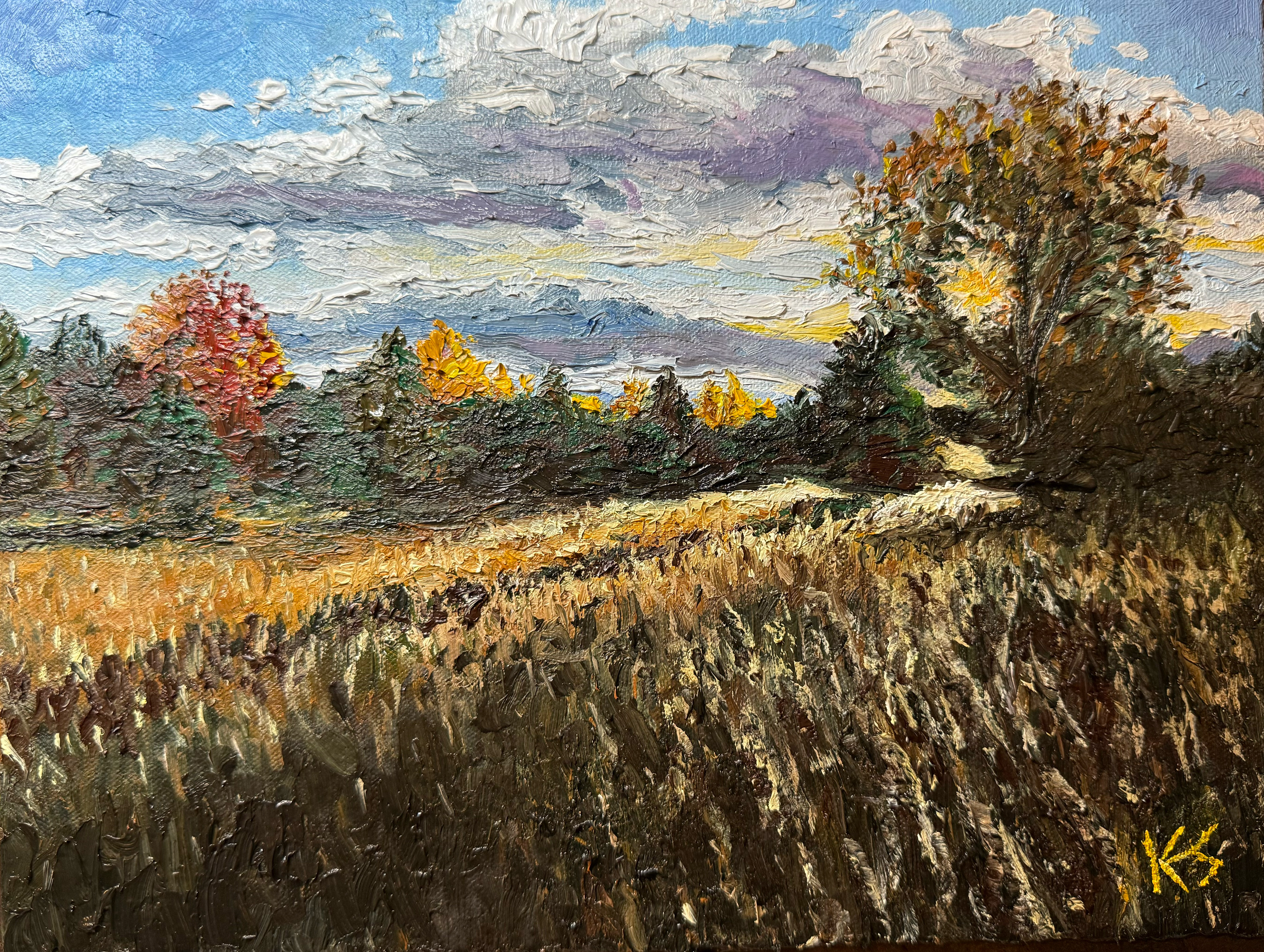 $400 • TITLE: 5pm View in Louisville • SIZE: 12 X 9 inches on canvas board • ARTIST: Original Oil Painting by Karen Steenekamp