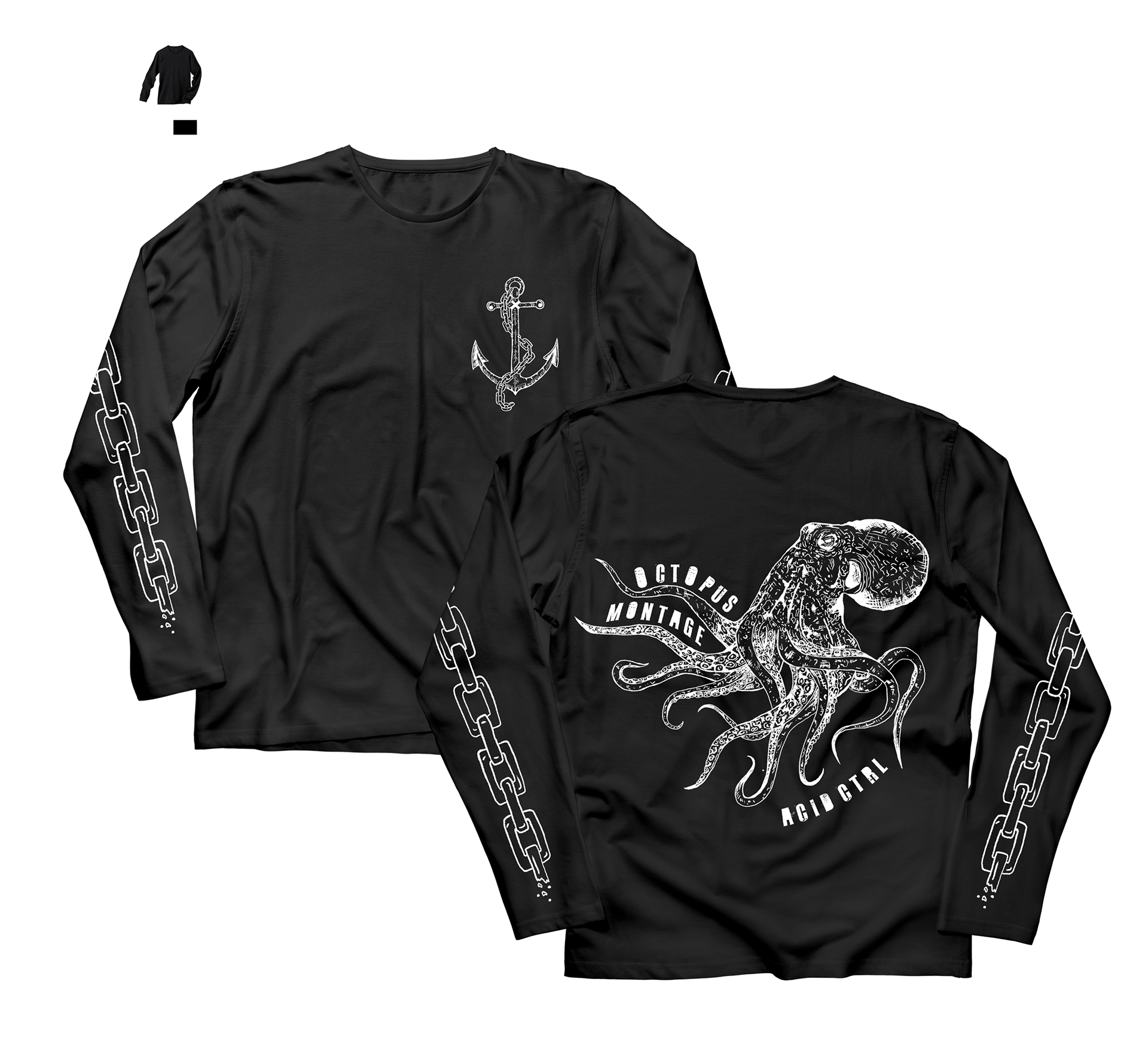 Long-sleeve design for ACID CTRL x Octopus Montage Collaboration