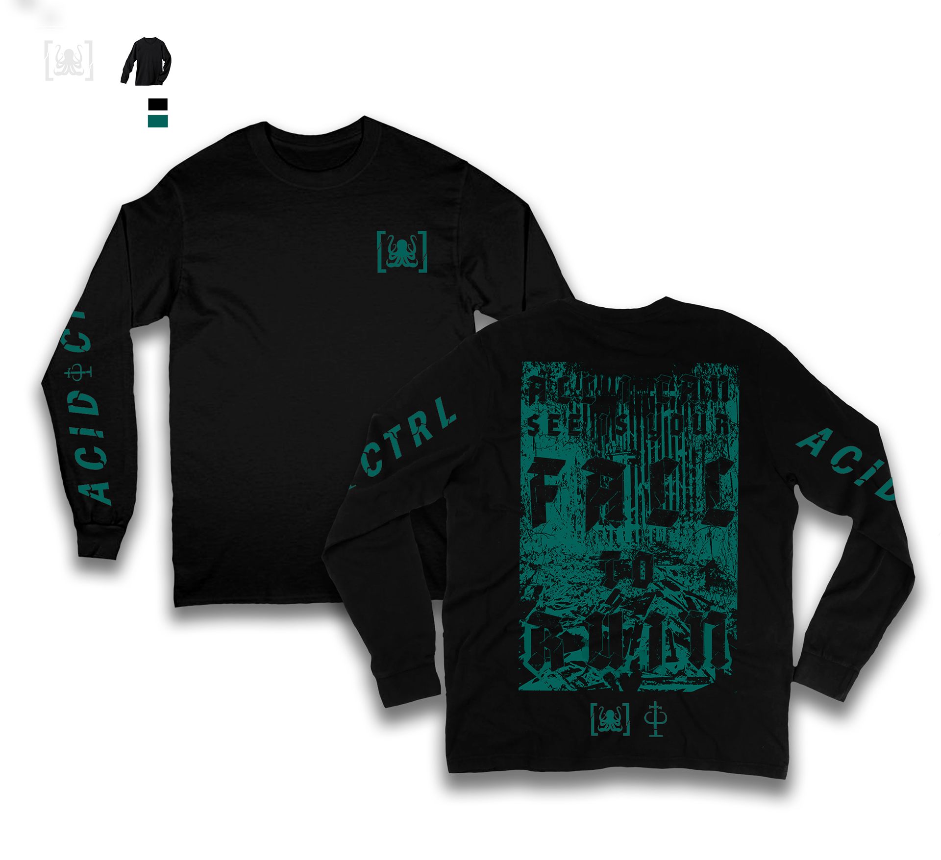 Long-sleeve design for ACID CTRL x Asleep at the Helm Collaboration