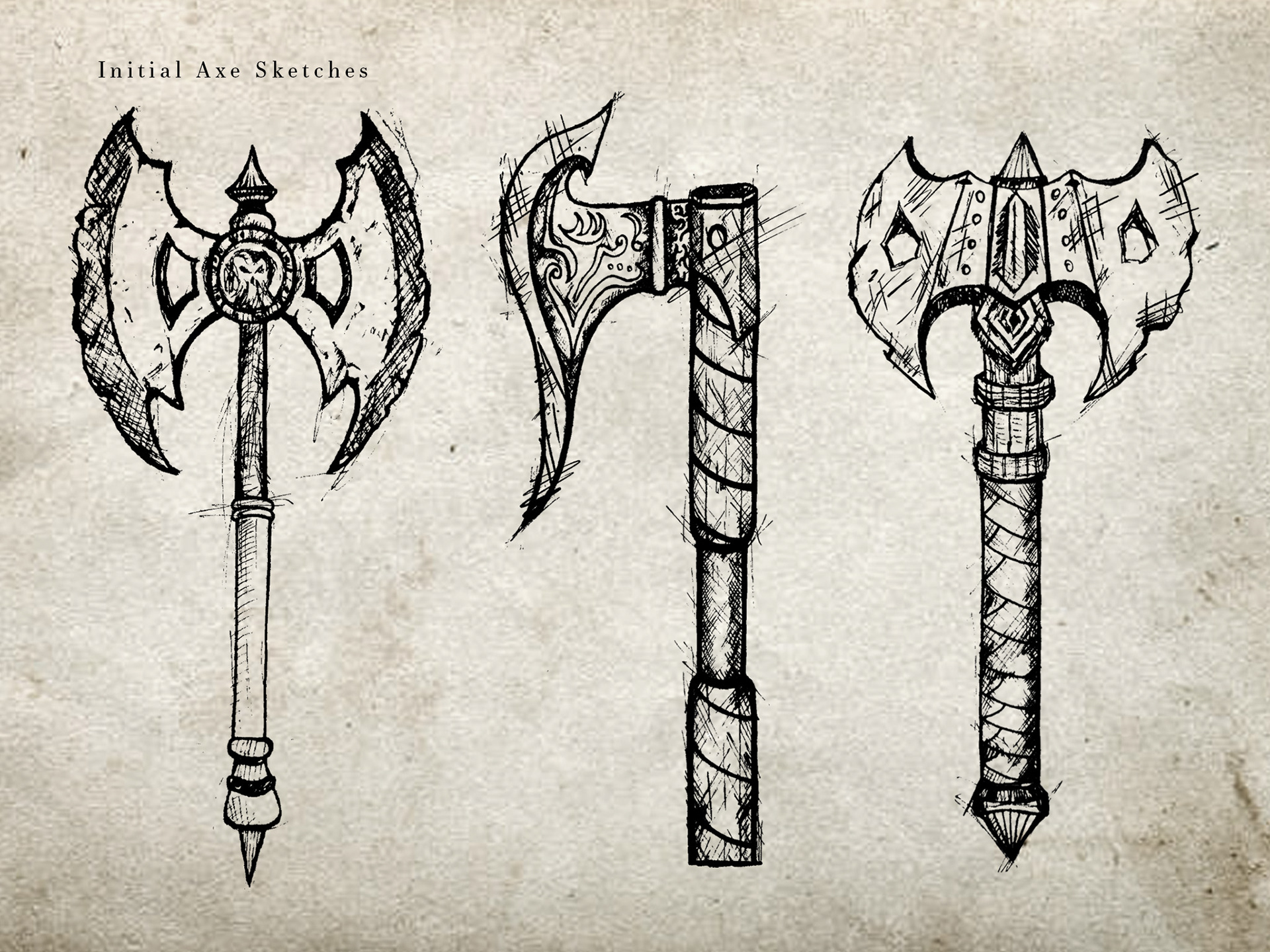 Firs Sketches for Cursed Axe