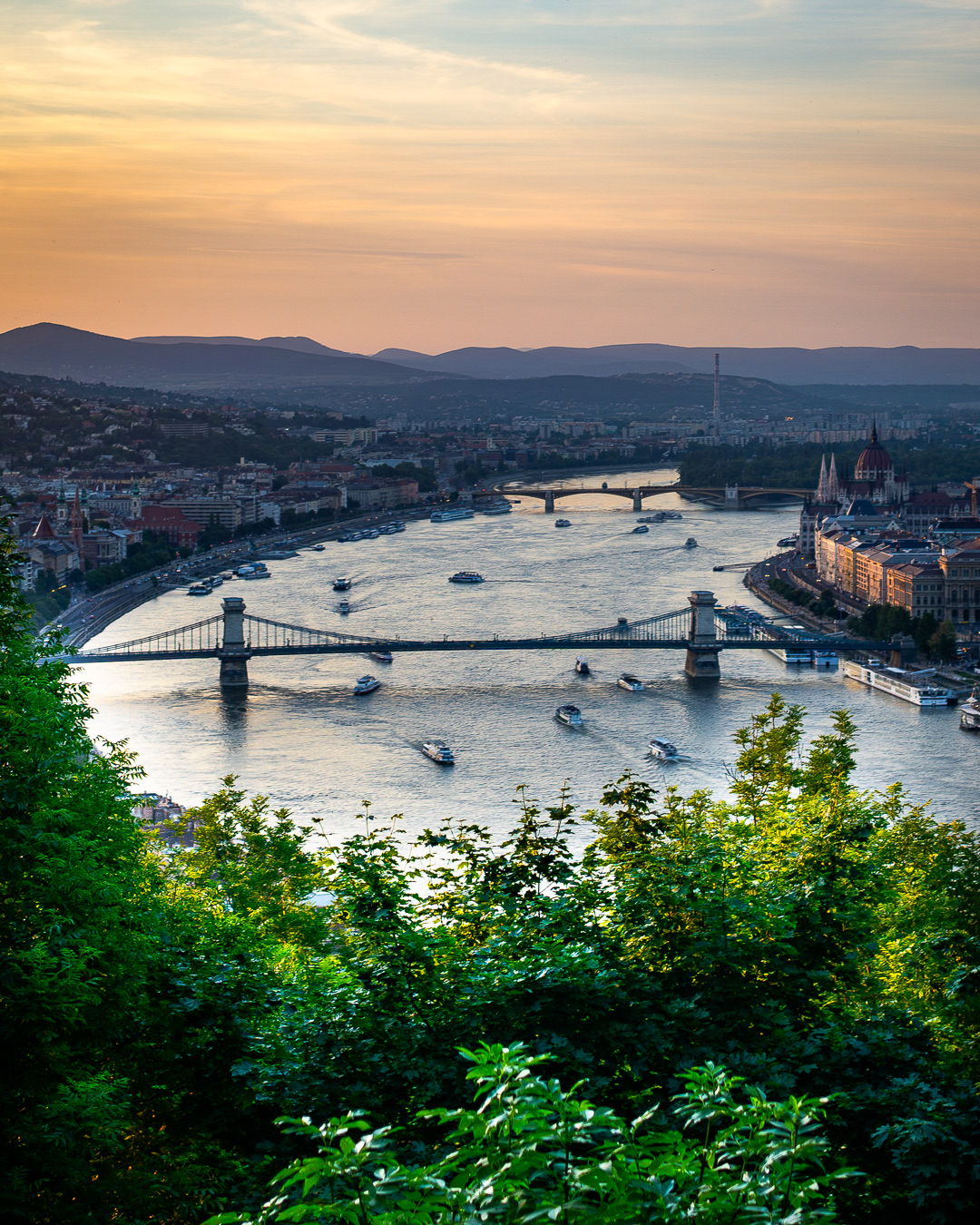 Looking towards the Chain Bridge from the Citadel