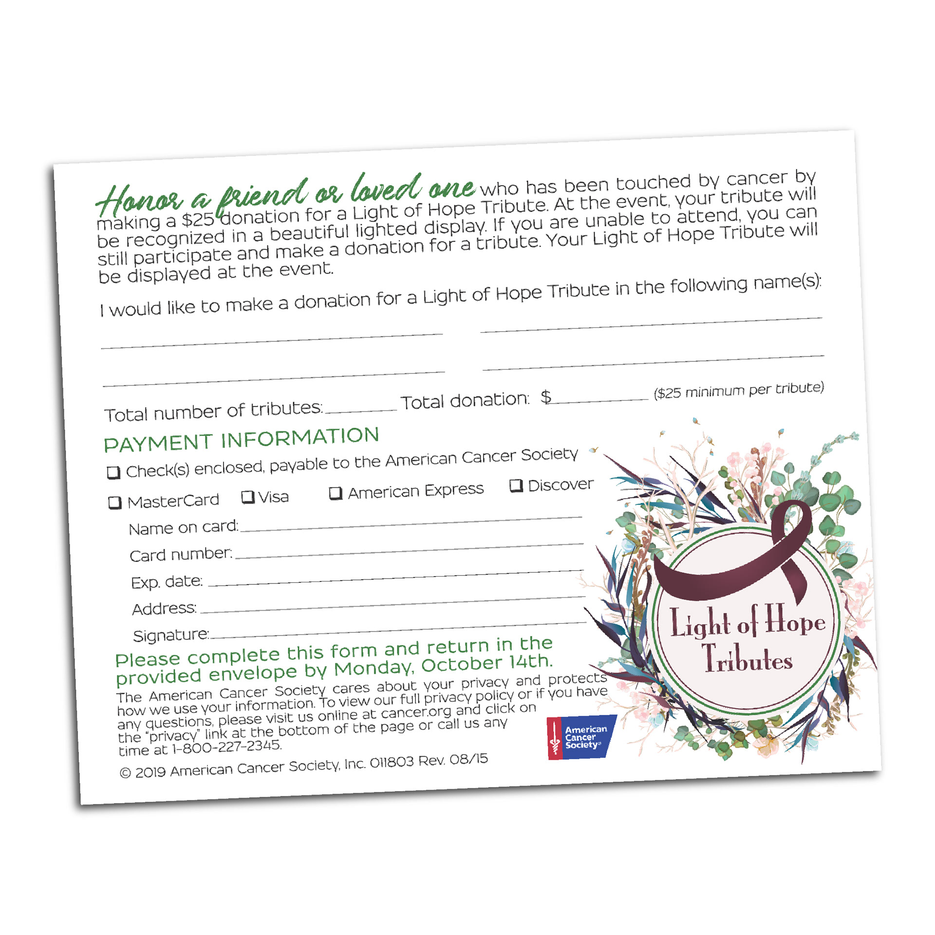 Donation Card Design