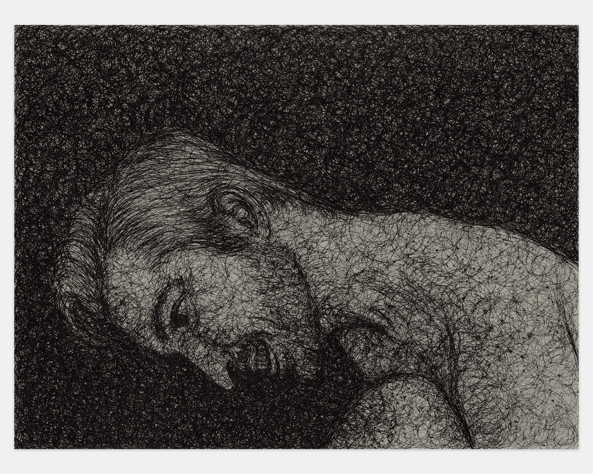 "Half in Mind", 2022, ink on paper, 9x12 inches