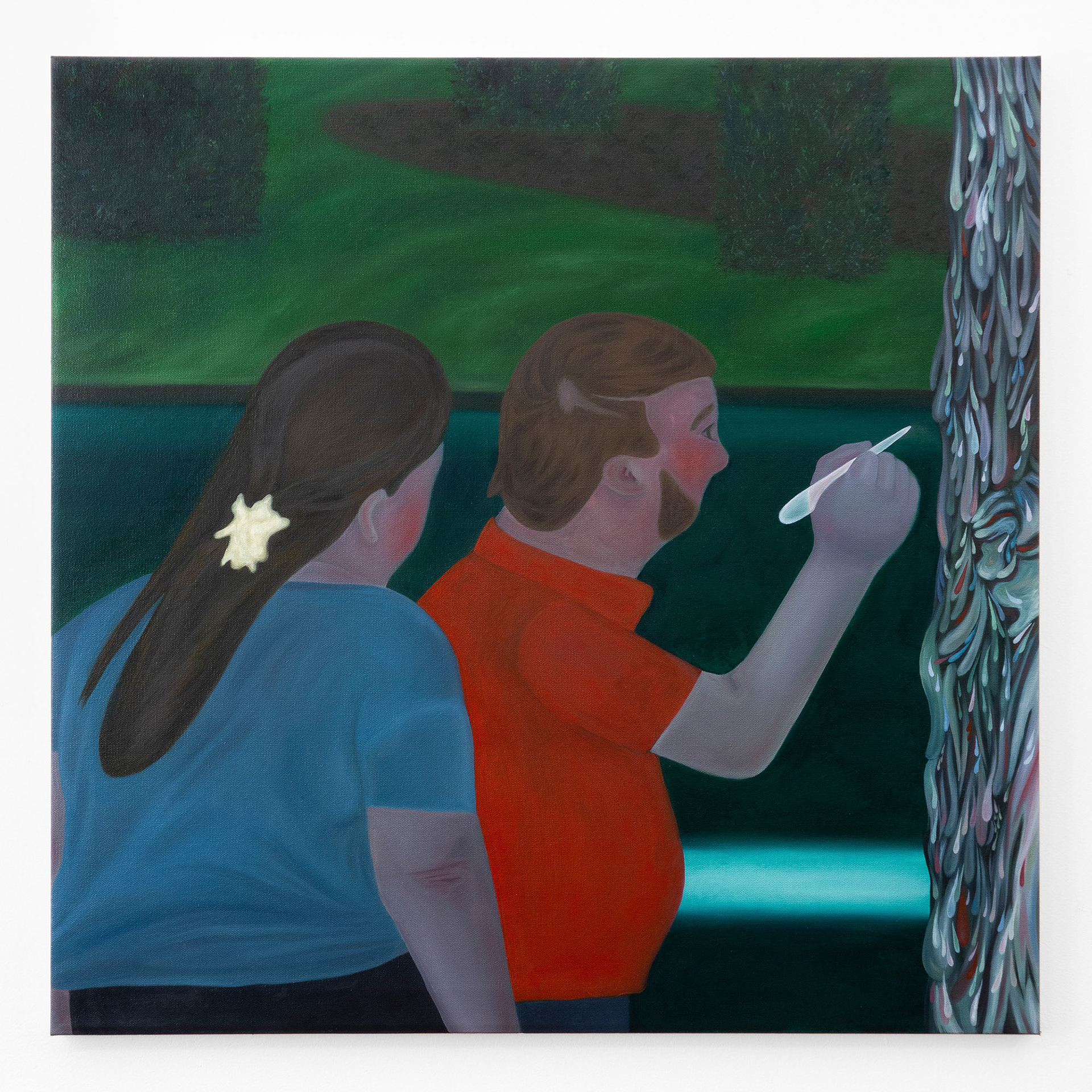 "The Things We Do For Desire", 2022, oil on canvas, 30x30 inches