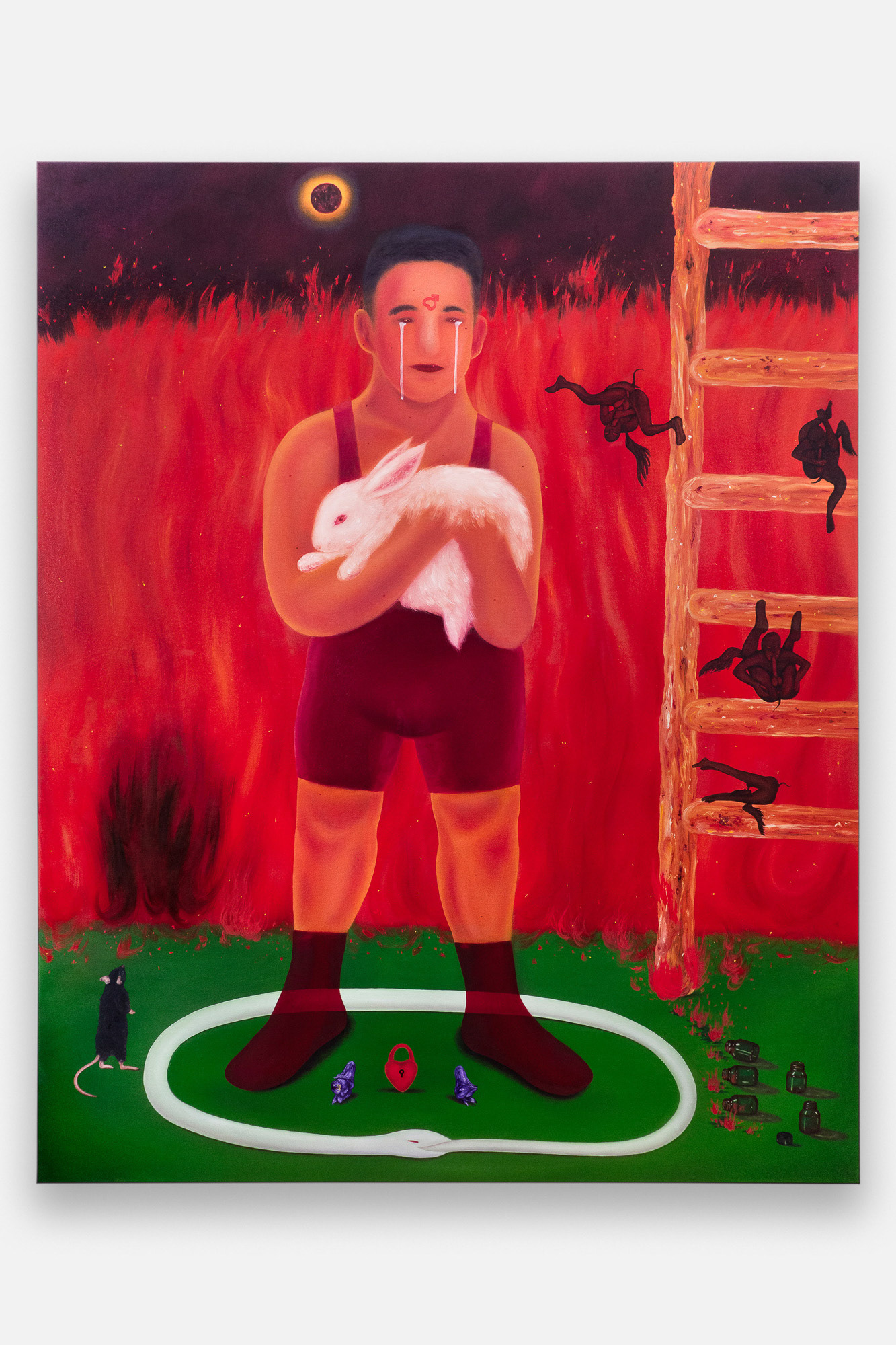 "The Guardian (There’s a Battle Ahead)", 2022, oil on canvas, 48x60 inches
