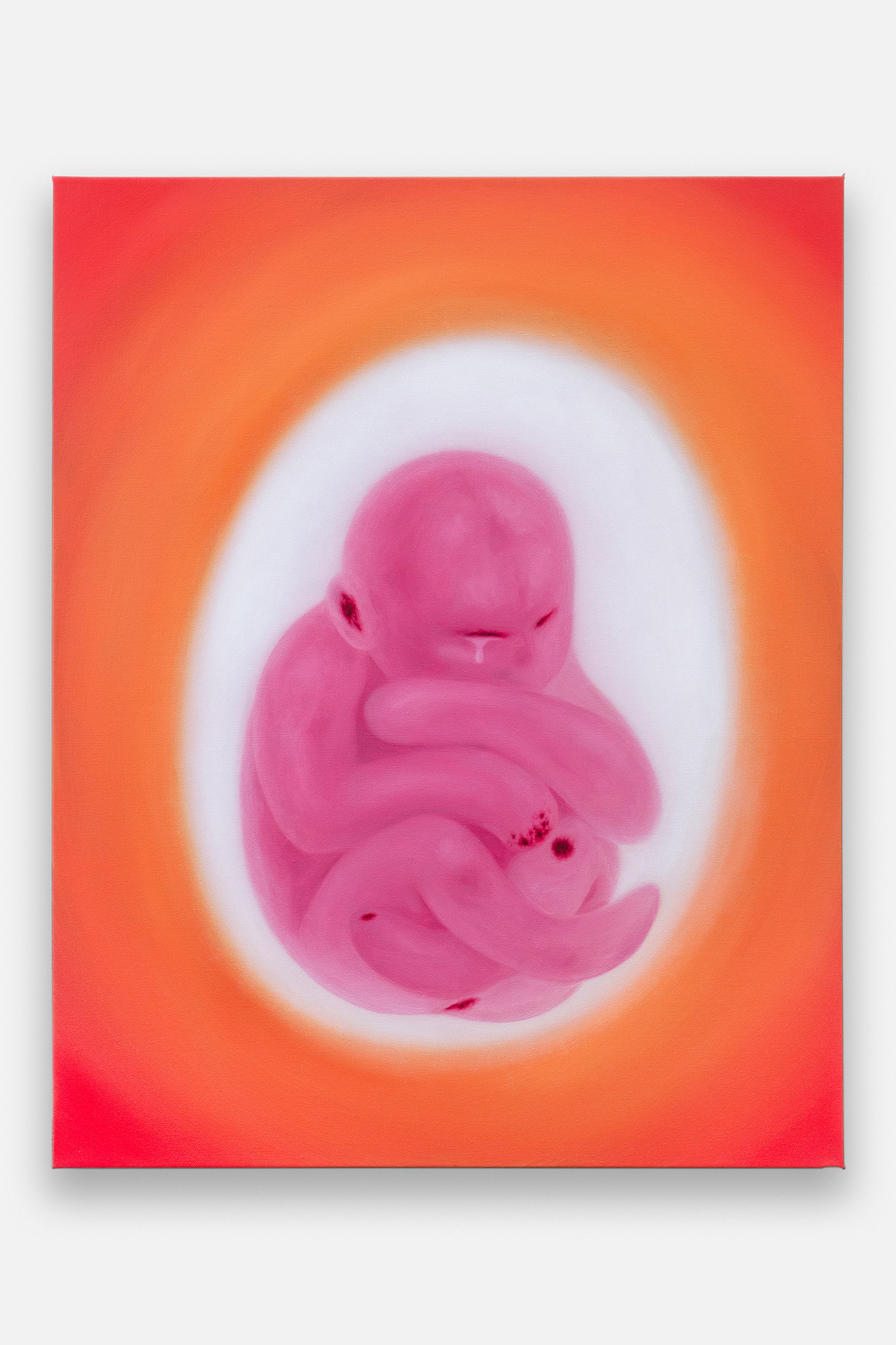"Mom, Was I Born Soft", 2023, oil on canvas, 24x30 inches