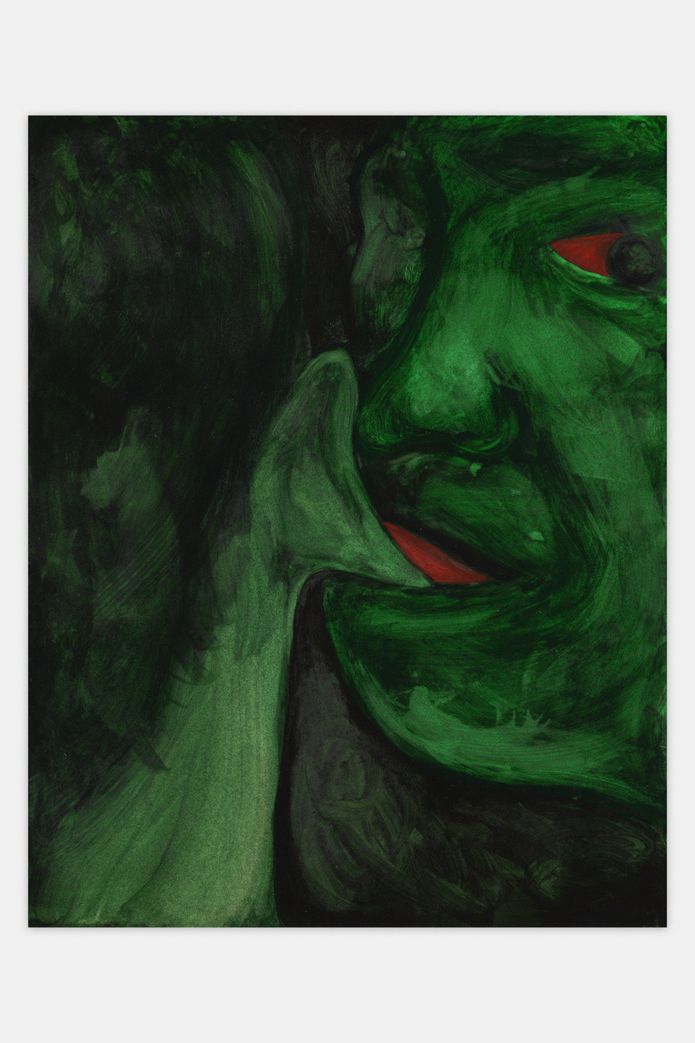 "Devil Talk", 2023, watercolor and gouache on paper, 11x14 inches