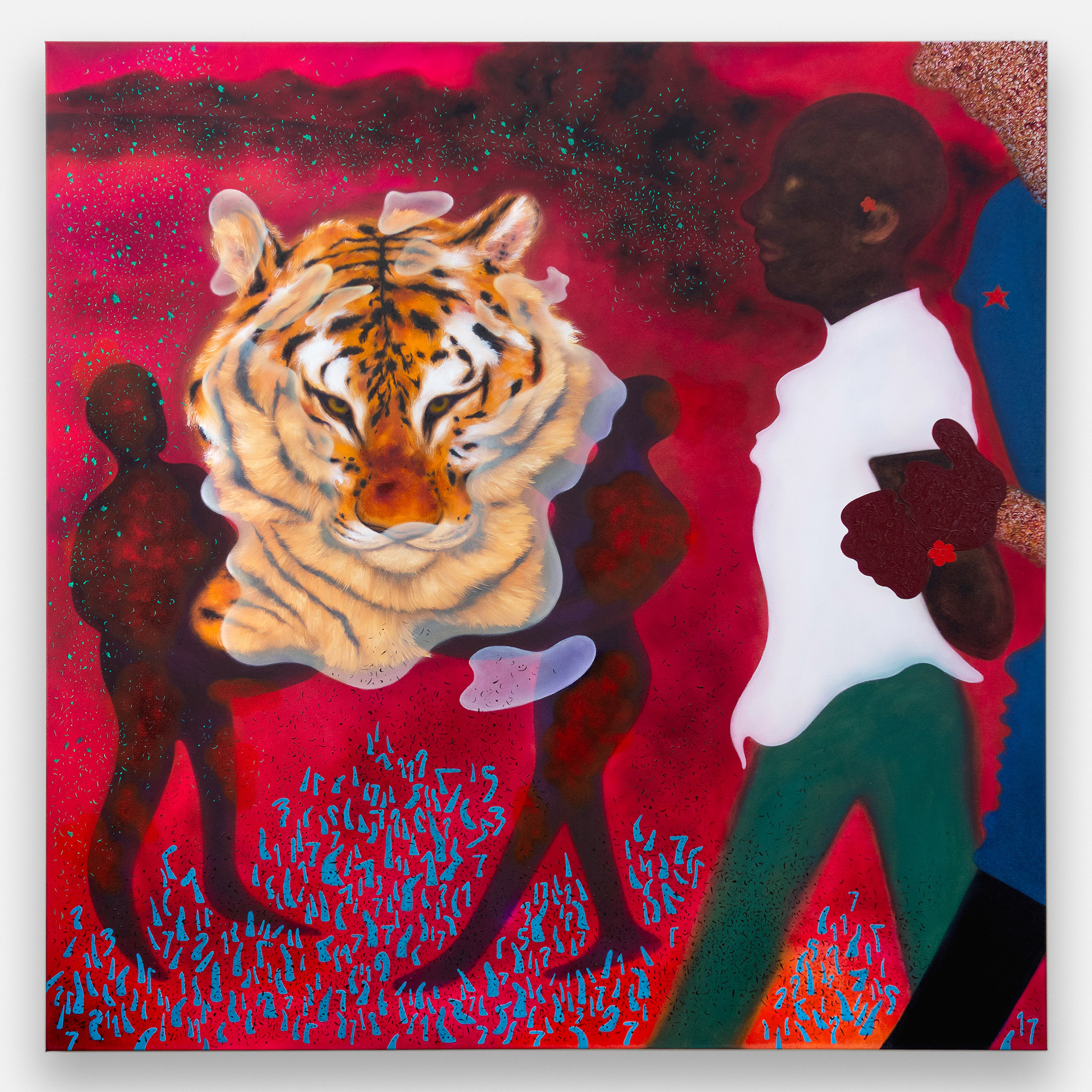 "A Vital Lie", 2026, oil on canvas, 48x48 inches