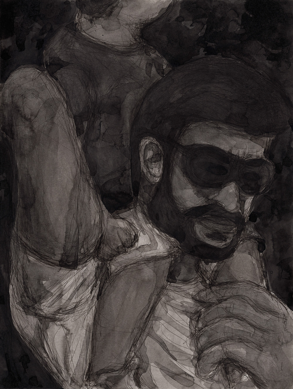"Demur", 2021, ink on paper, 9x12 inches