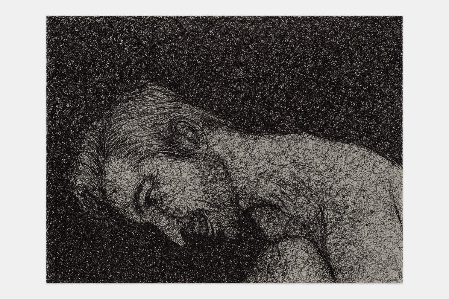 "Half in Mind", 2022, ink on paper, 9x12 inches