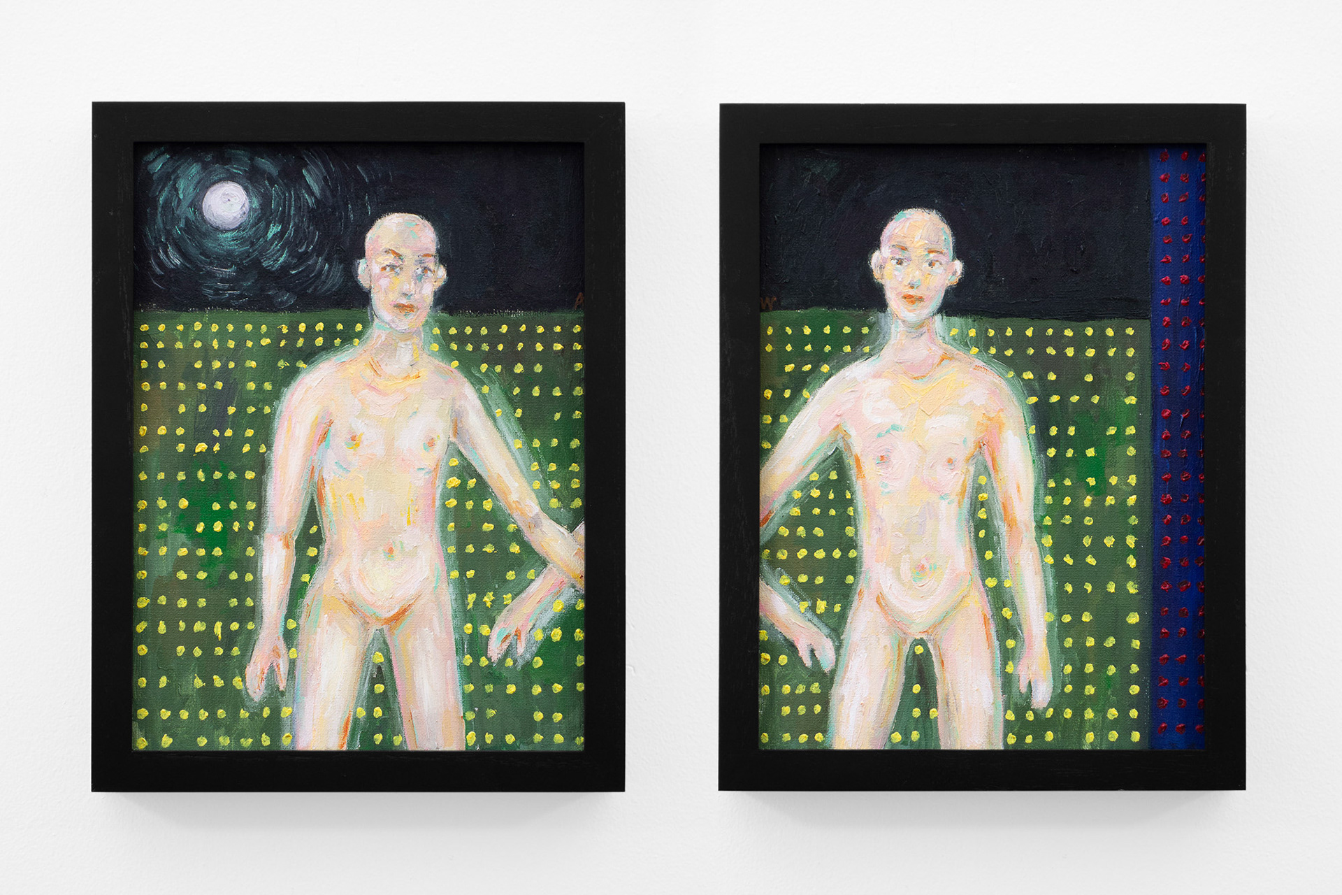 "Together We Are Beautiful", 2018, oil on canvas, 9x12 inches (each)