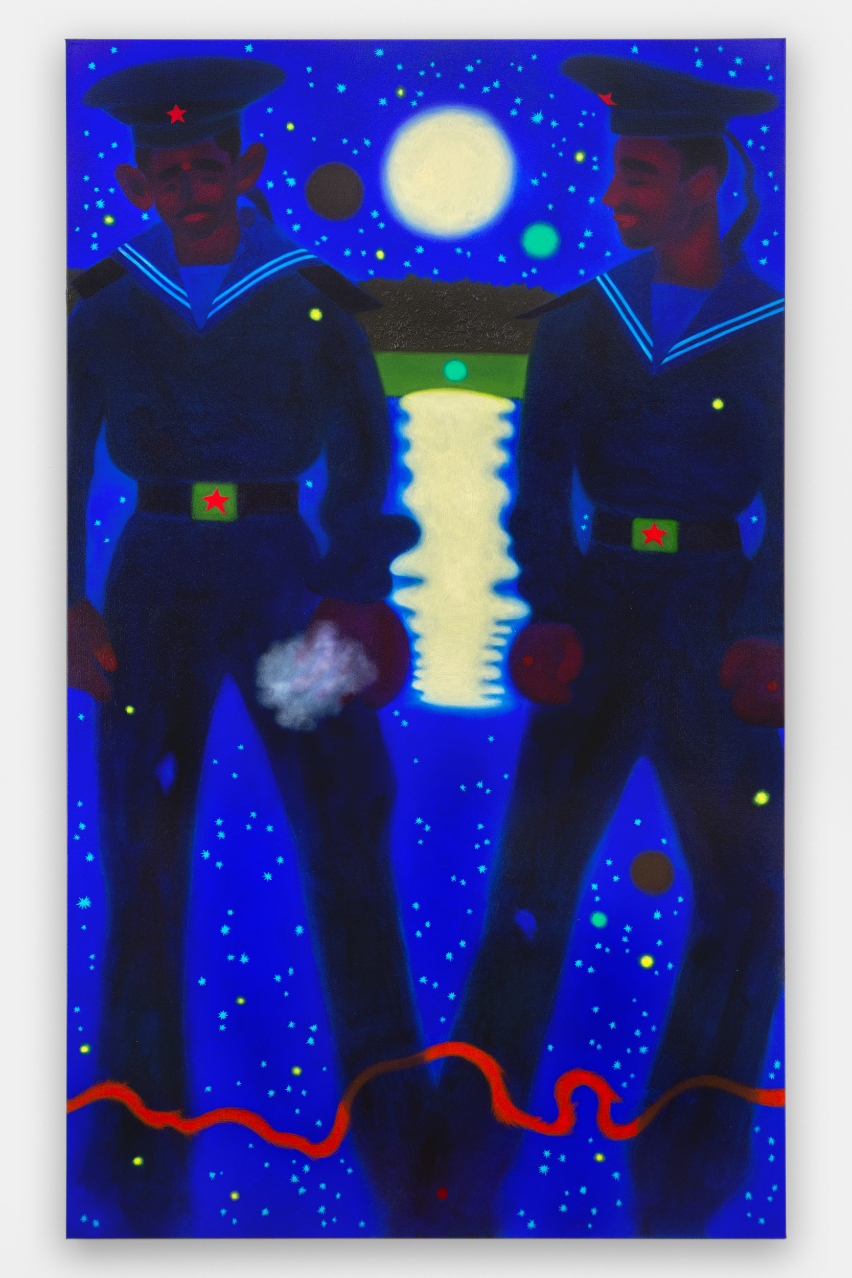 "Our Clumsy Attempts", 2026, oil on canvas, 60x36 inches