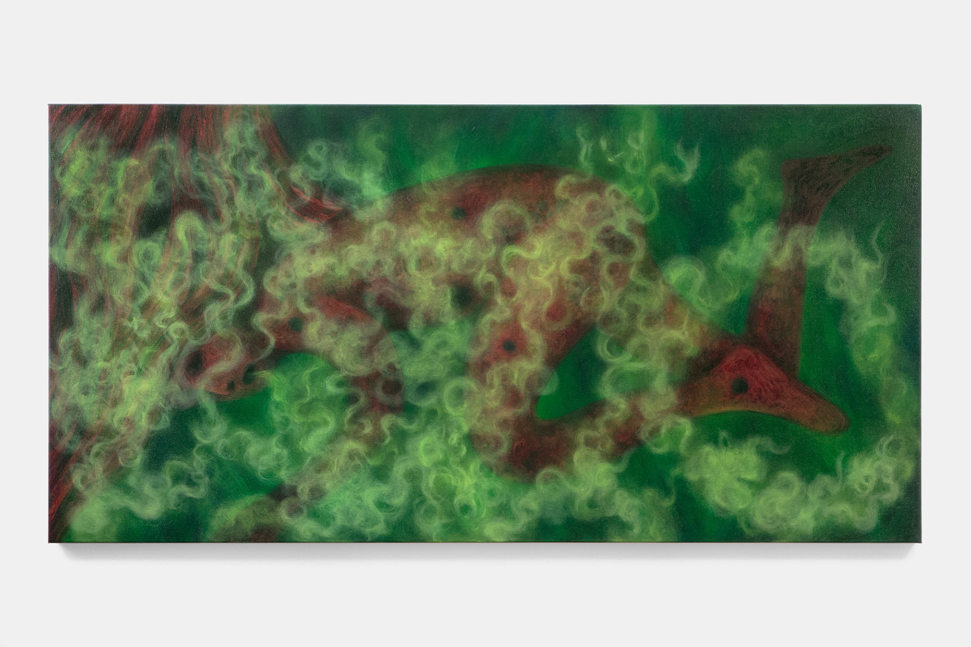 "Self-Sabotage", 2024, oil on canvas, 24x48 inches