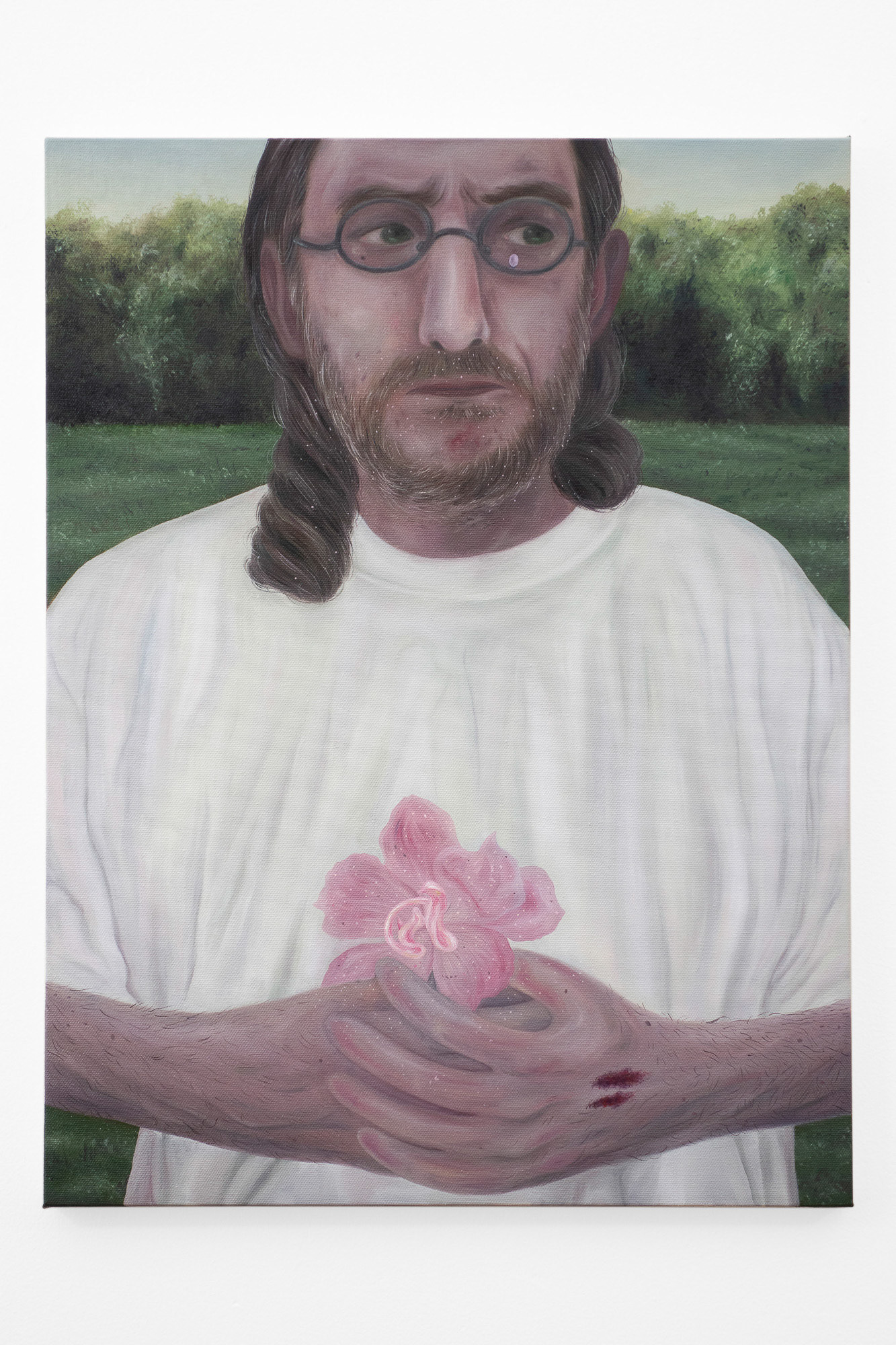 "The Gardener and His Flower", 2021, oil on canvas, 18x24 inches