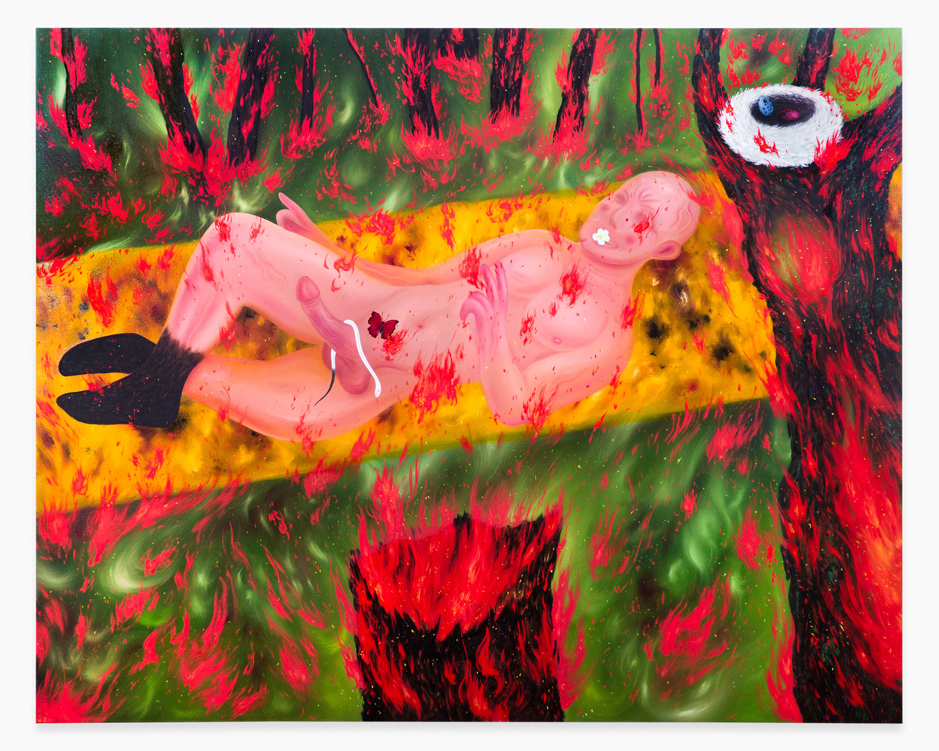 "Don't Dream It's Over (Prisoners of War)", 2022, oil on canvas, 48x60 inches