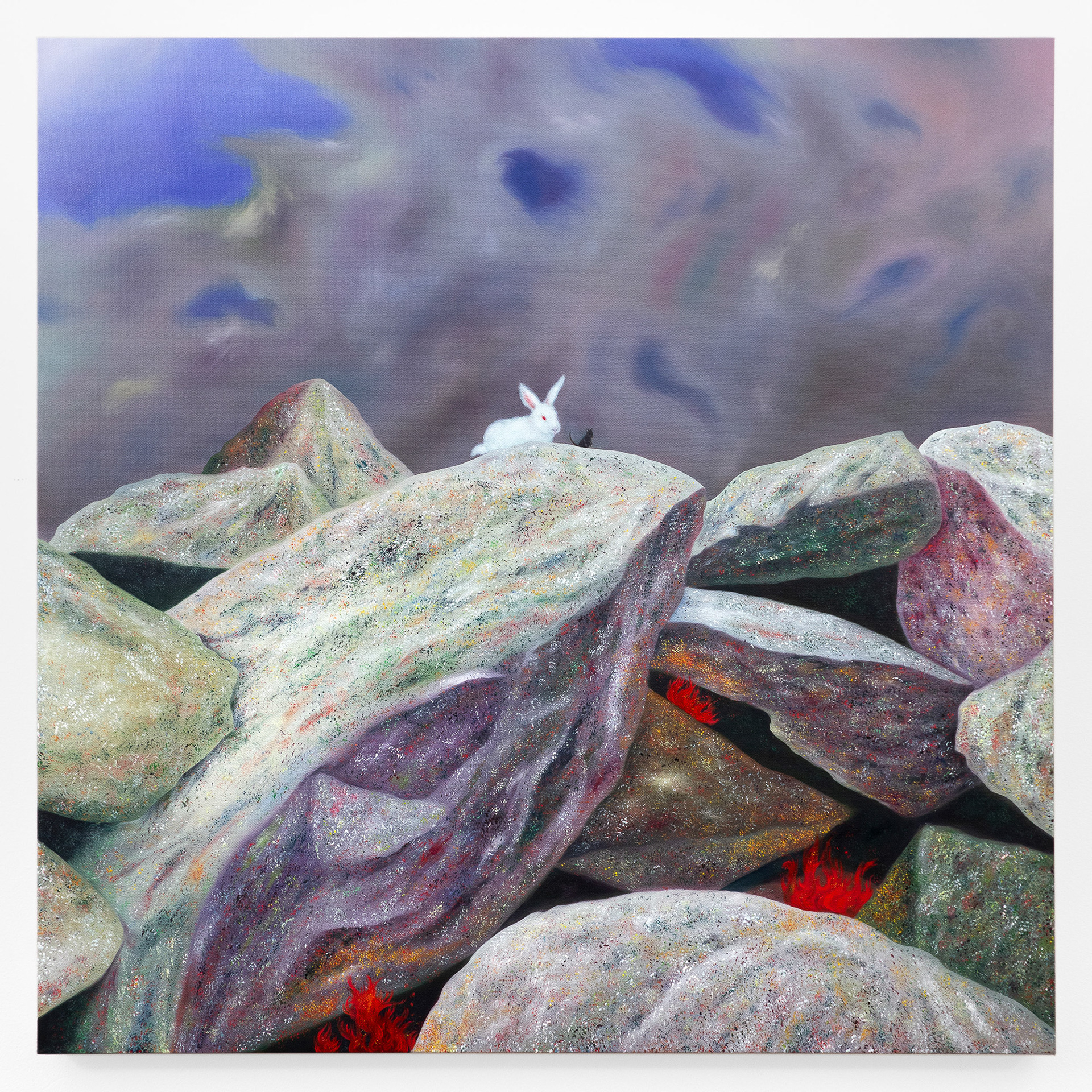 "The Wait", 2022, oil on canvas, 36x36 inches