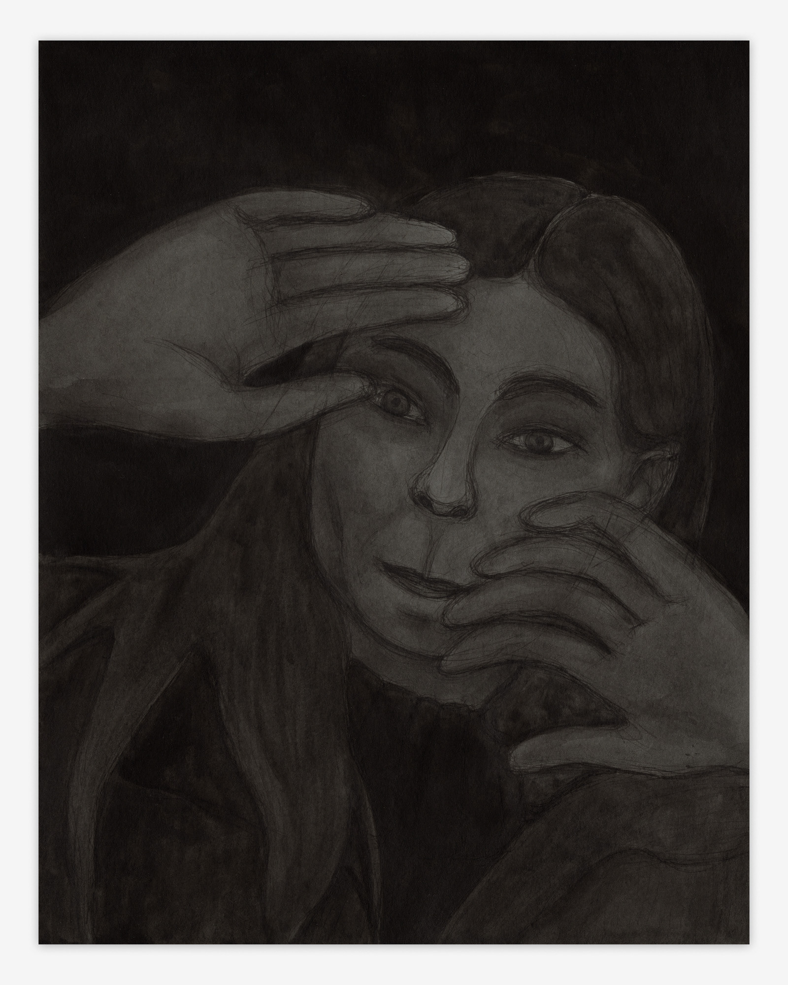 "Everything Scares Me", 2021, ink on paper, 14x11 inches