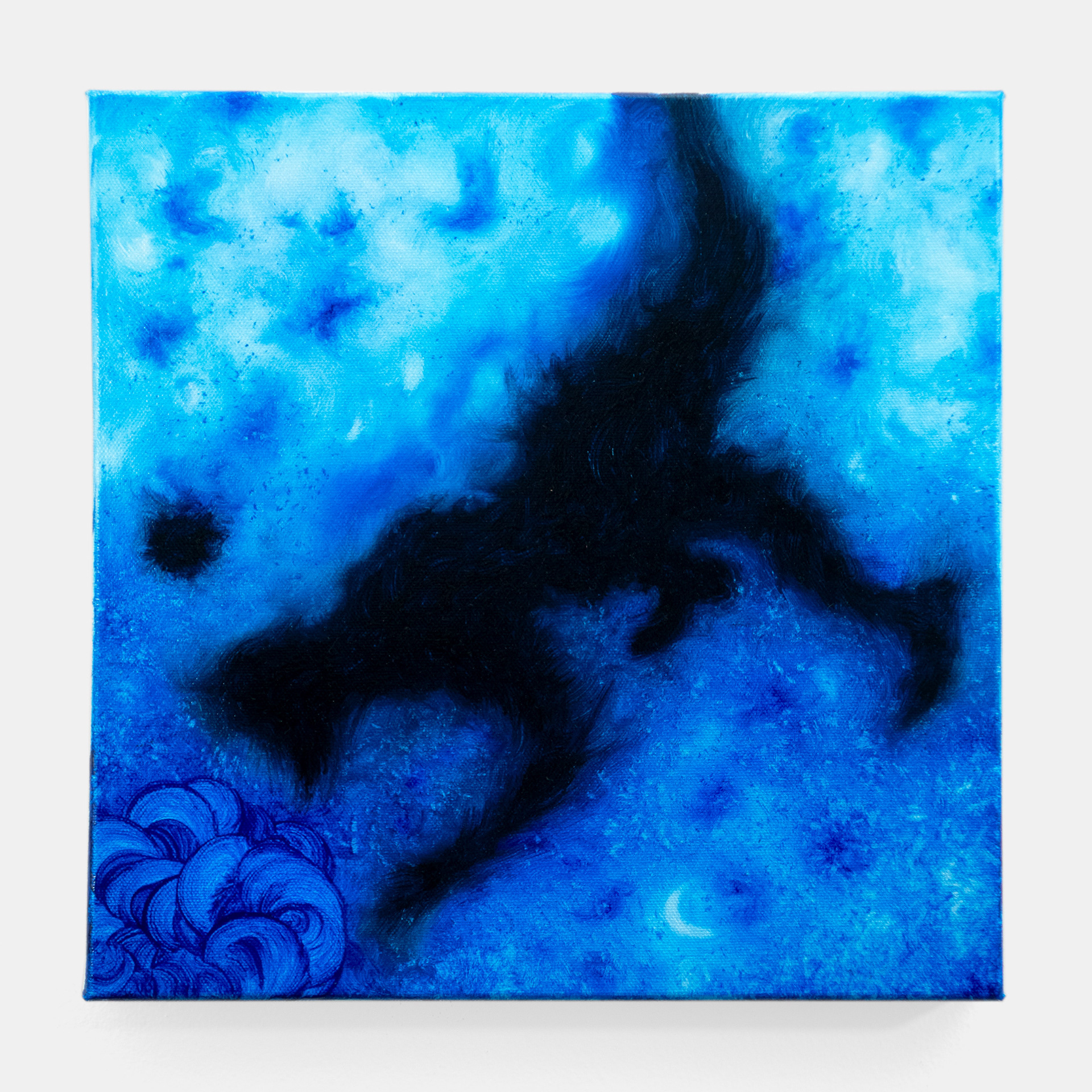 "The Denial of Death", 2025, oil on canvas, 12x12 inches