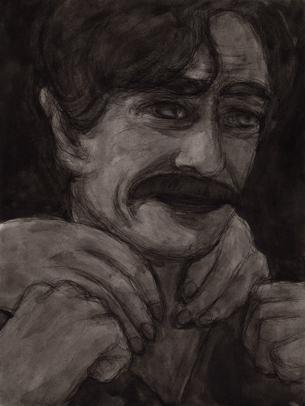 "Incredulous", 2021, ink on paper, 9x12 inches