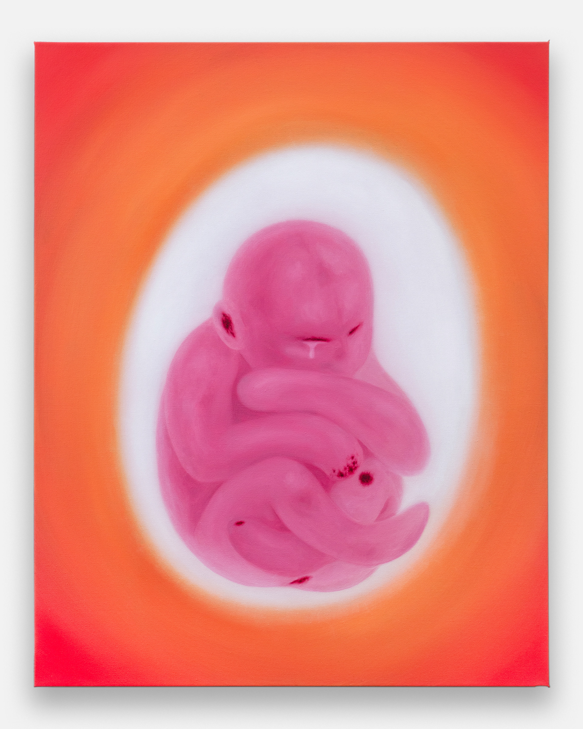 "Mom, Was I Born Soft", 2023, oil on canvas, 30x24 inches