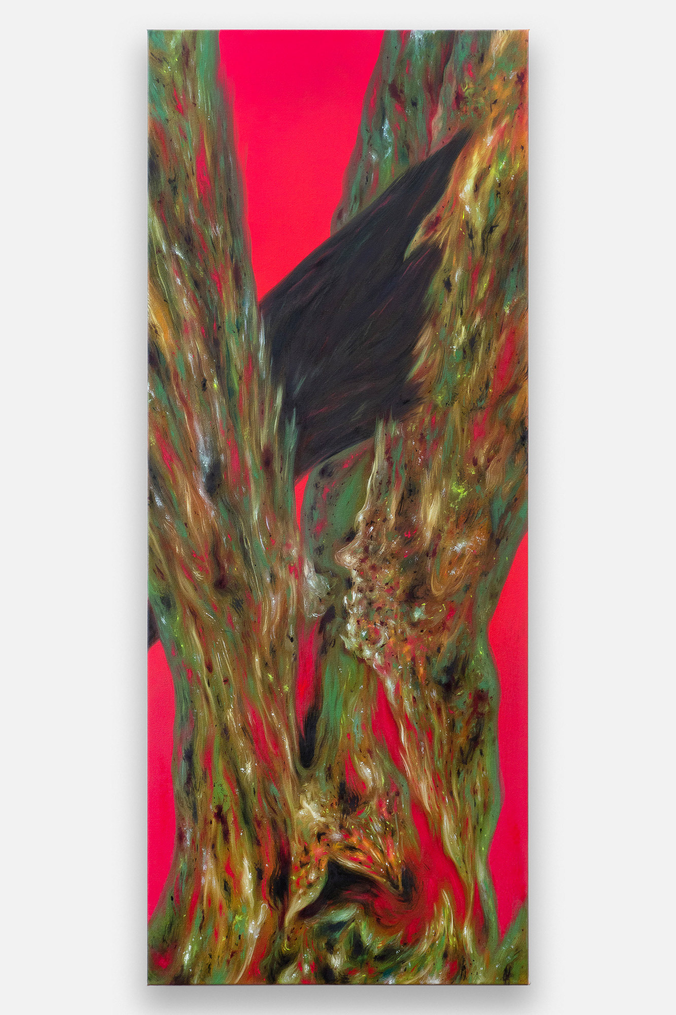 "Dangers of Intimacy", 2023, oil on canvas, 16x40 inches
