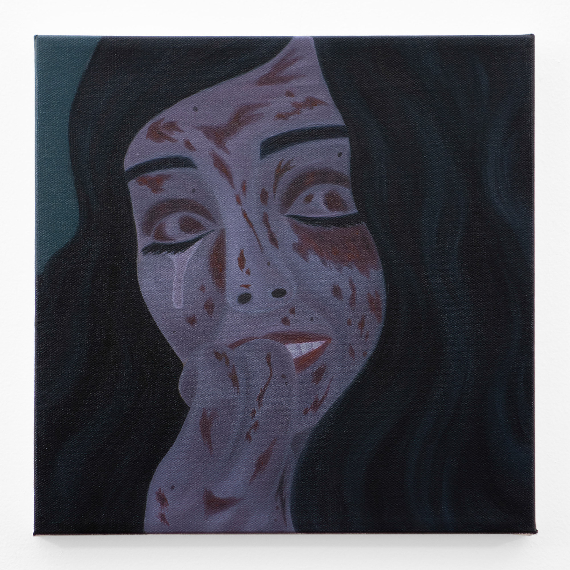 "Trapped Again", 2021, oil on canvas, 12x12 inches