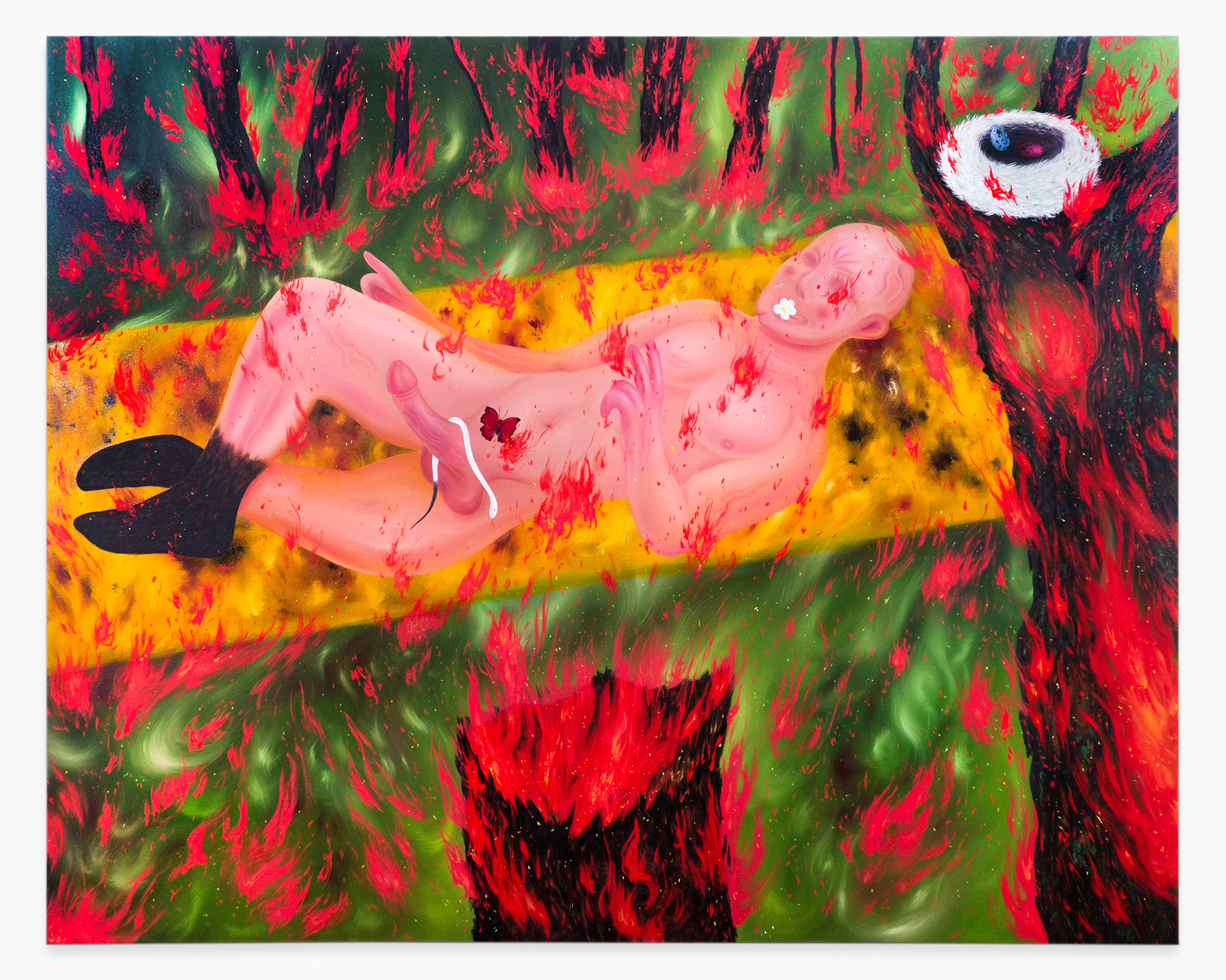 "Don't Dream It's Over (Prisoners of War)", 2022, oil on canvas, 48x60 inches