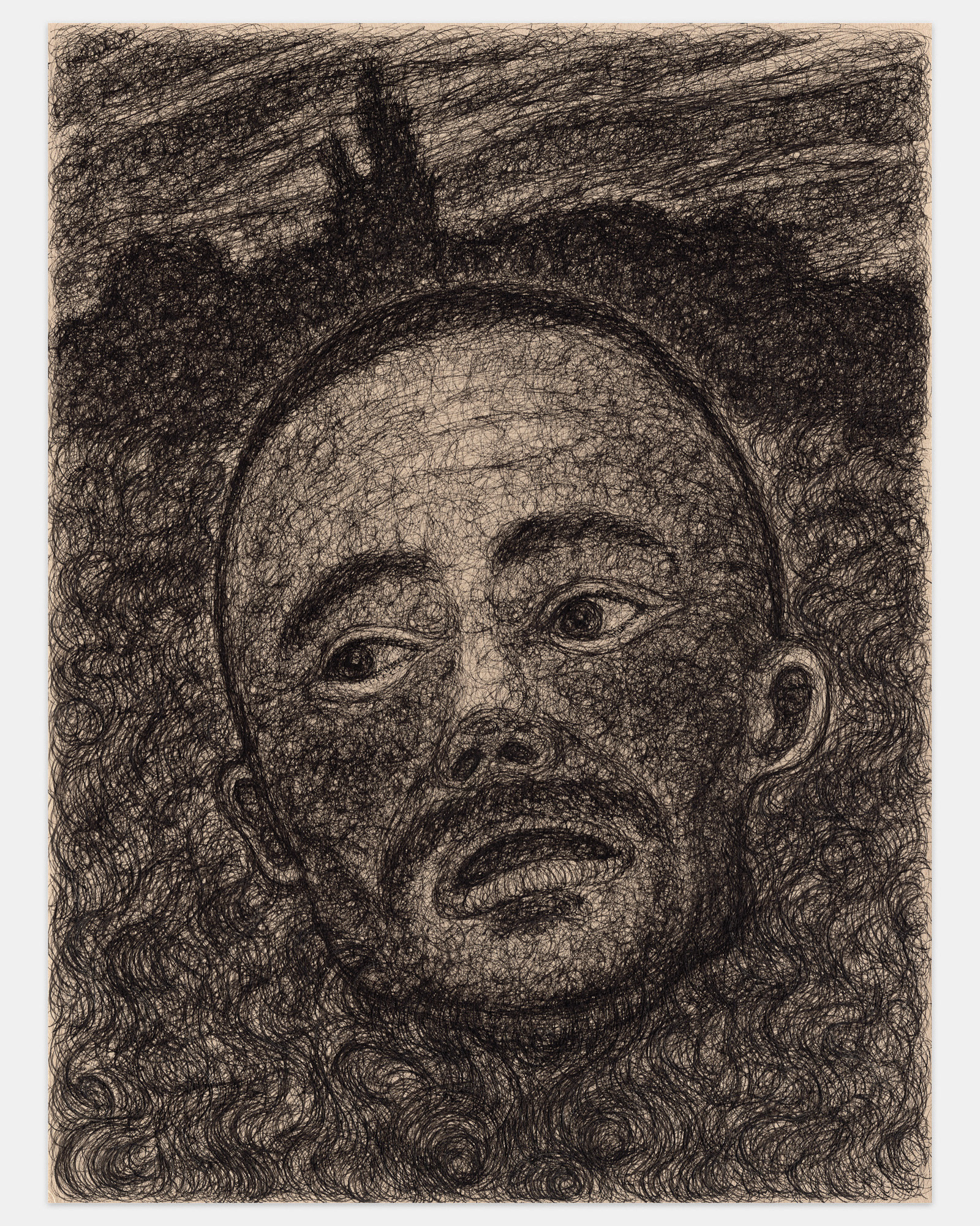"All By Myself", 2024, ink on paper, 12x9 inches