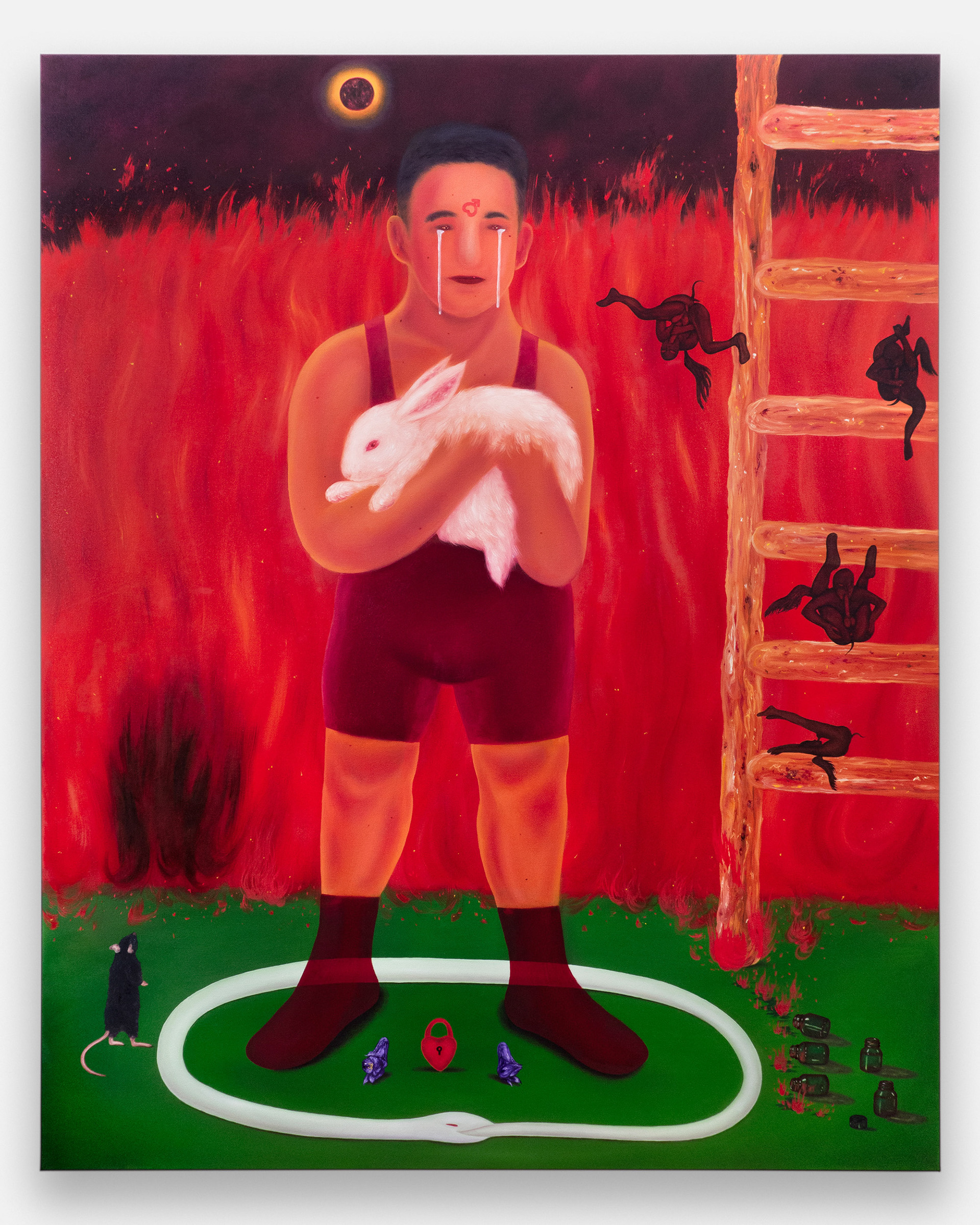 "The Guardian (There's a Battle Ahead)", 2022, oil on canvas, 60x48 inches