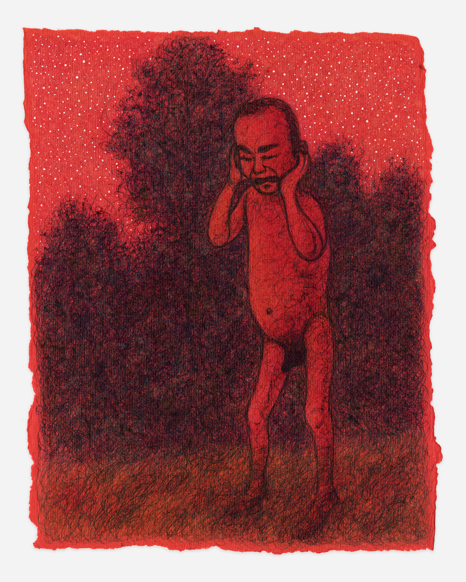 "The Pain Still Grows", 2024, ink on paper, 11.25x9 inches