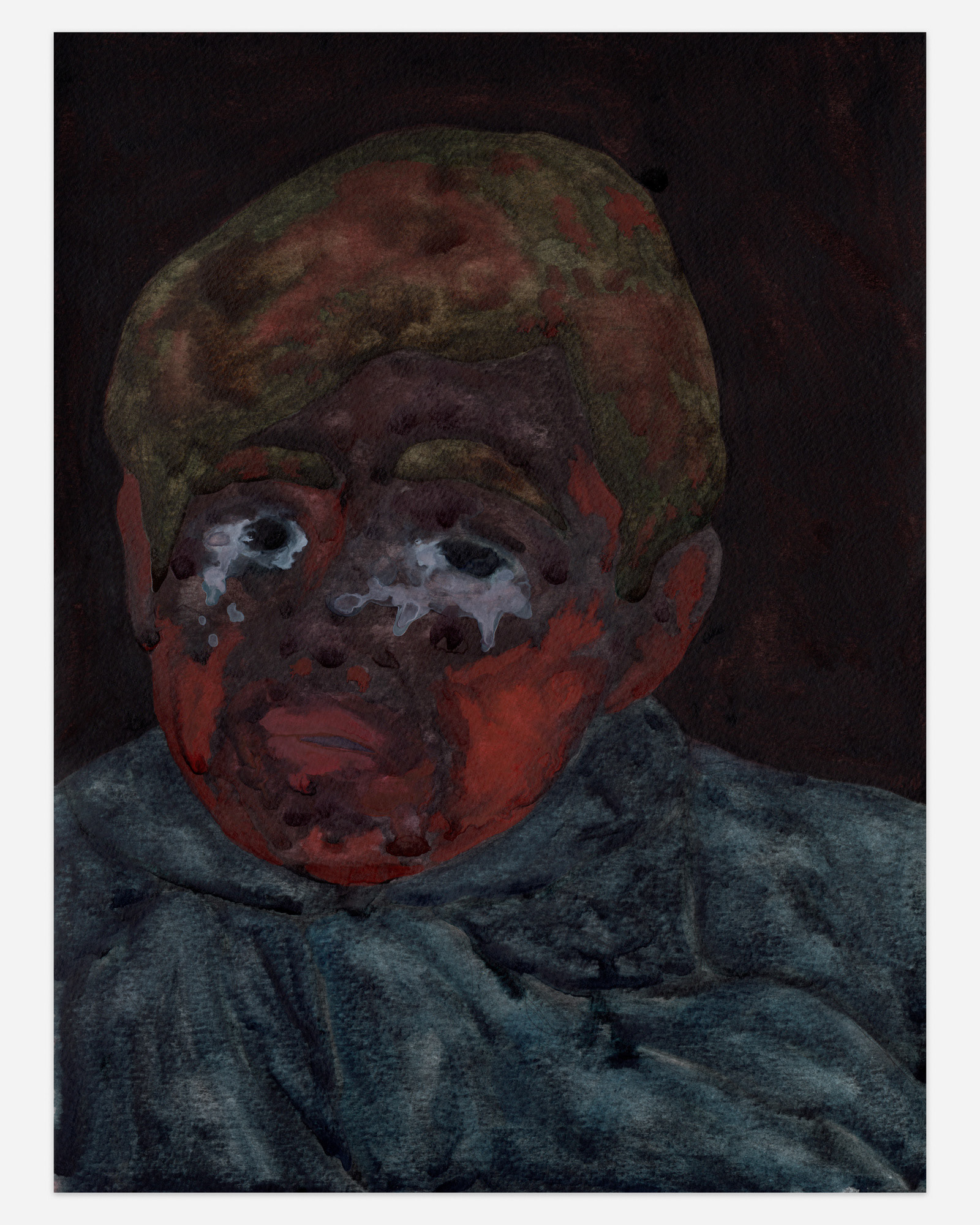 "Cry Boy Cry", 2020, watercolor on paper, 12x9 inches