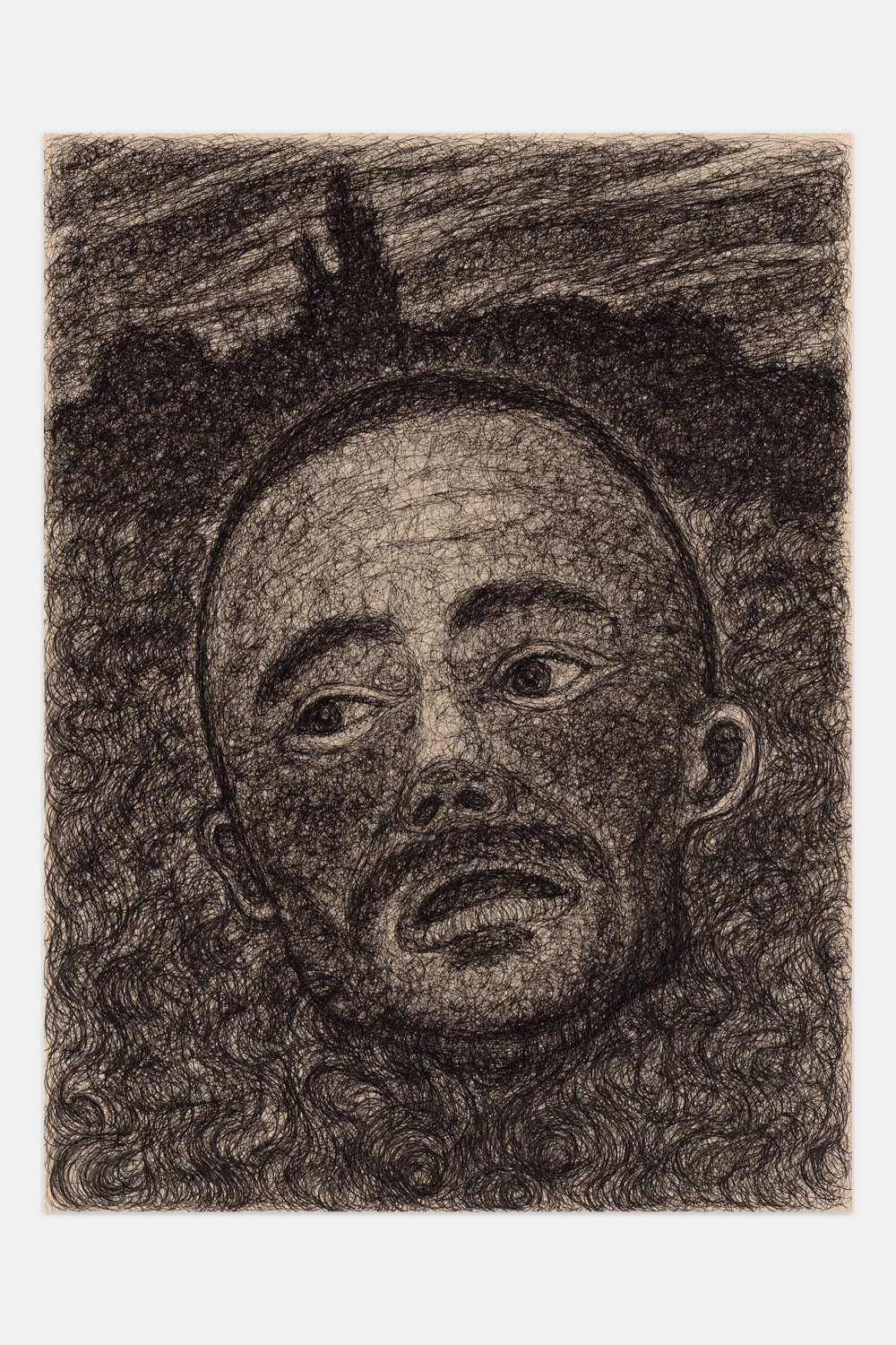 "All By Myself", 2024, ink on paper, 12x9 inches
