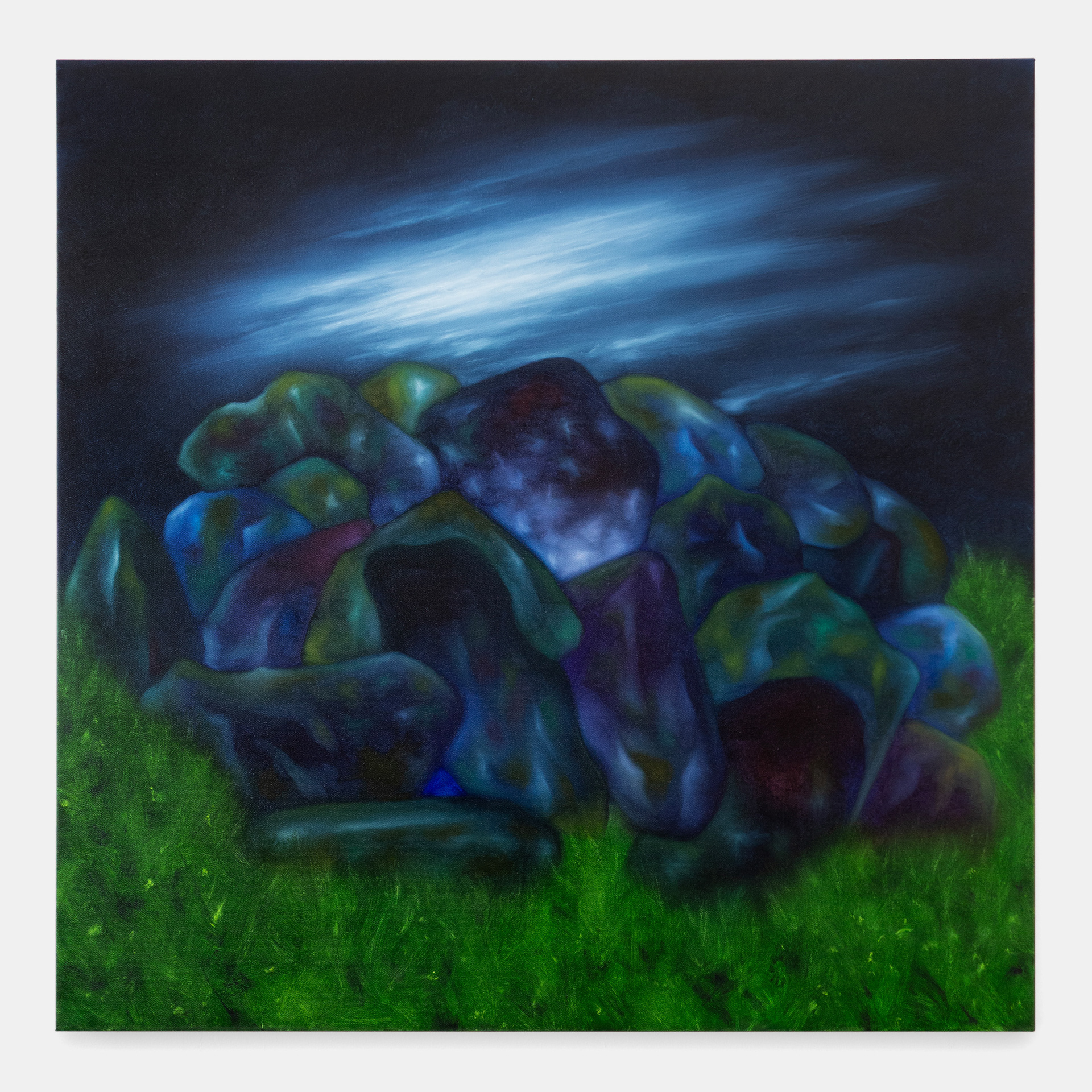 "Wild Hearts Run Out of Time", 2025, oil on canvas, 36x36 inches