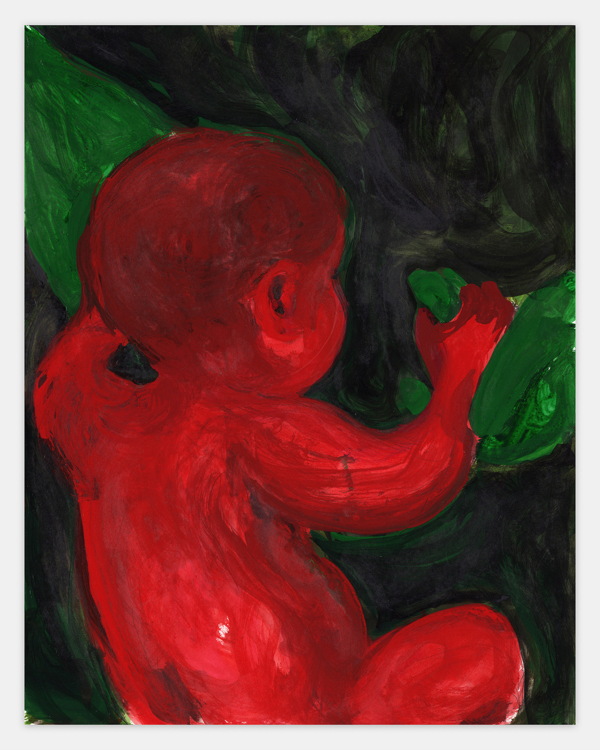 "Devil Boy" III, 2023, watercolor and gouache on paper, 14x11 inches