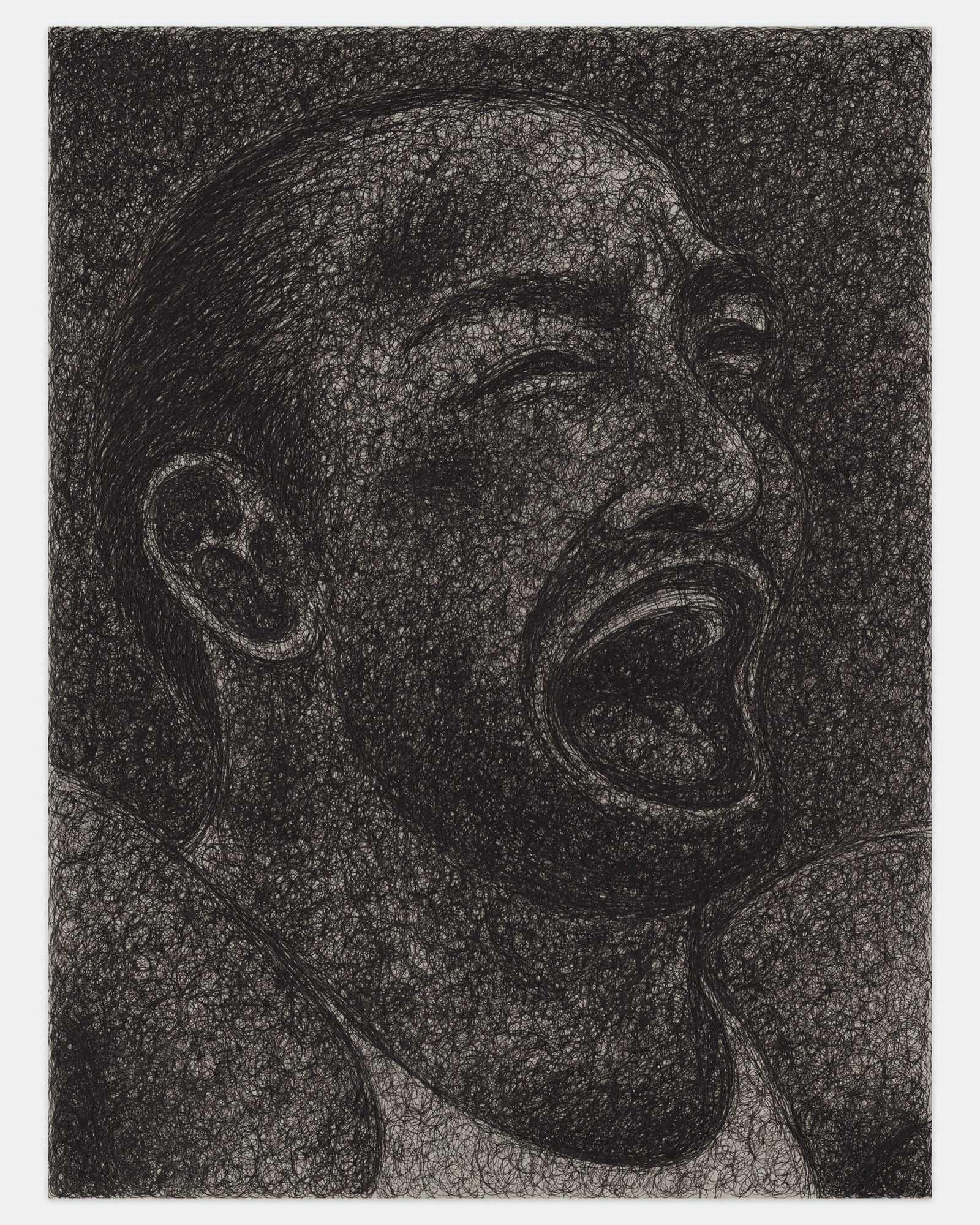 "The Stronger", 2024, ink on paper, 12x9 inches