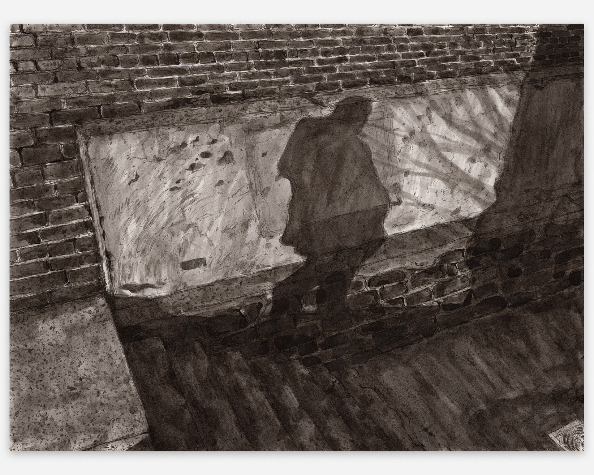 "The Long Walk Home", 2020, ink on paper, 9x12 inches
