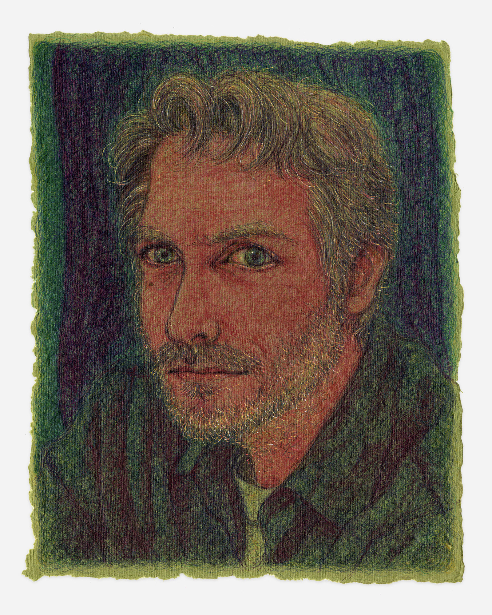 "Portrait of a Husband", 2024, ink on paper, 11.25x9 inches