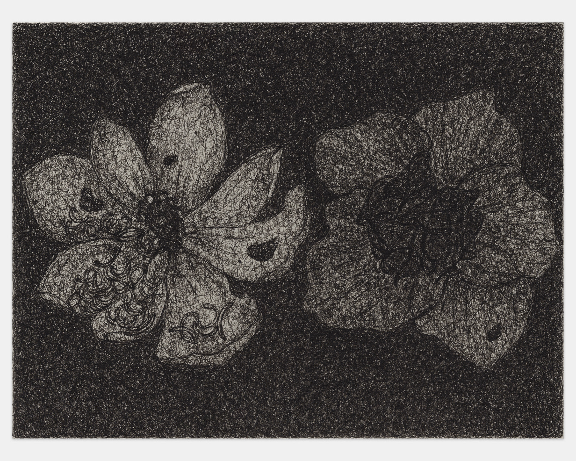 "Mystery of a Friendship", 2024, ink on paper, 9x12 inches