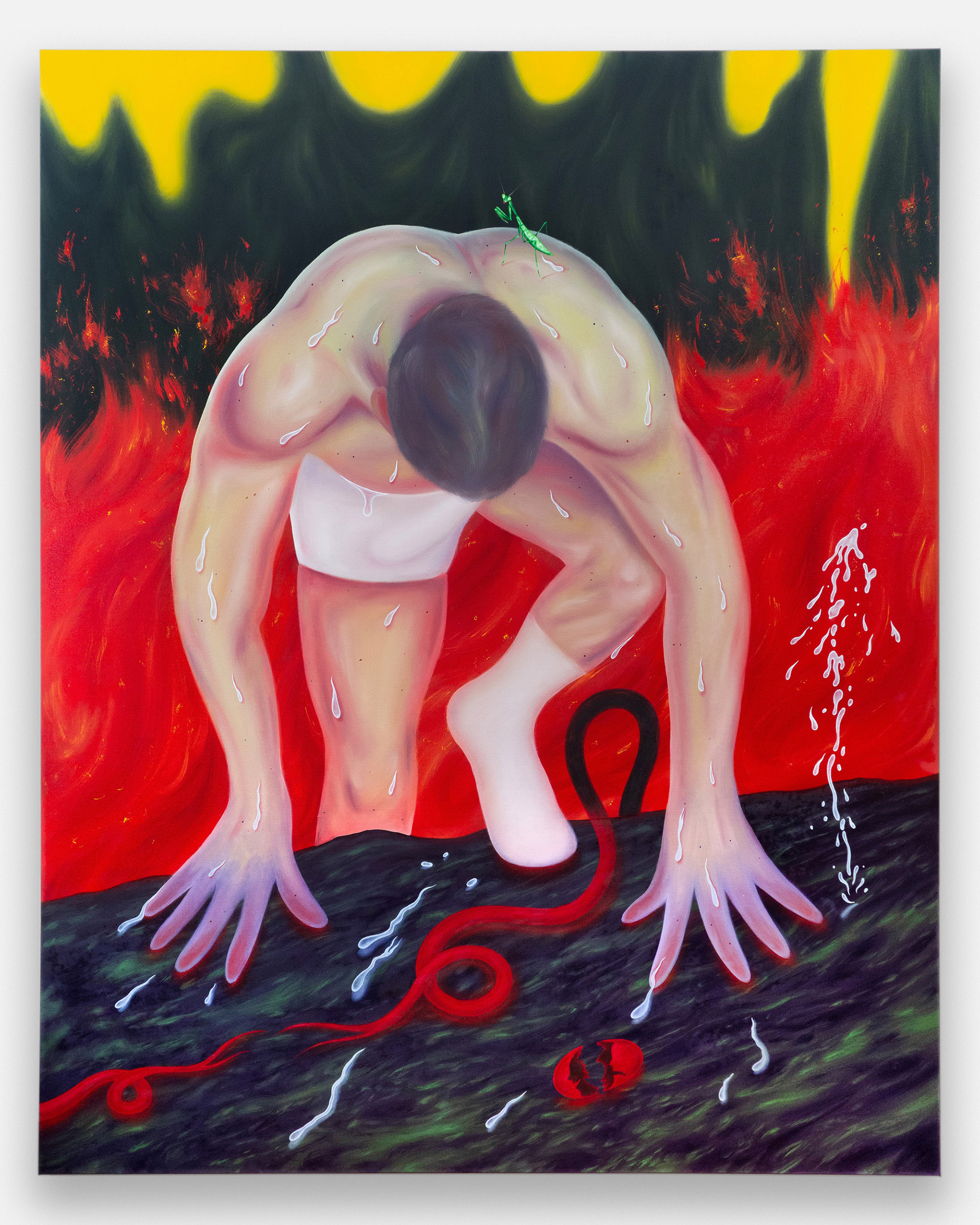 "We Fall, We Burn, We Get Up", 2023, oil on canvas, 60x48 inches