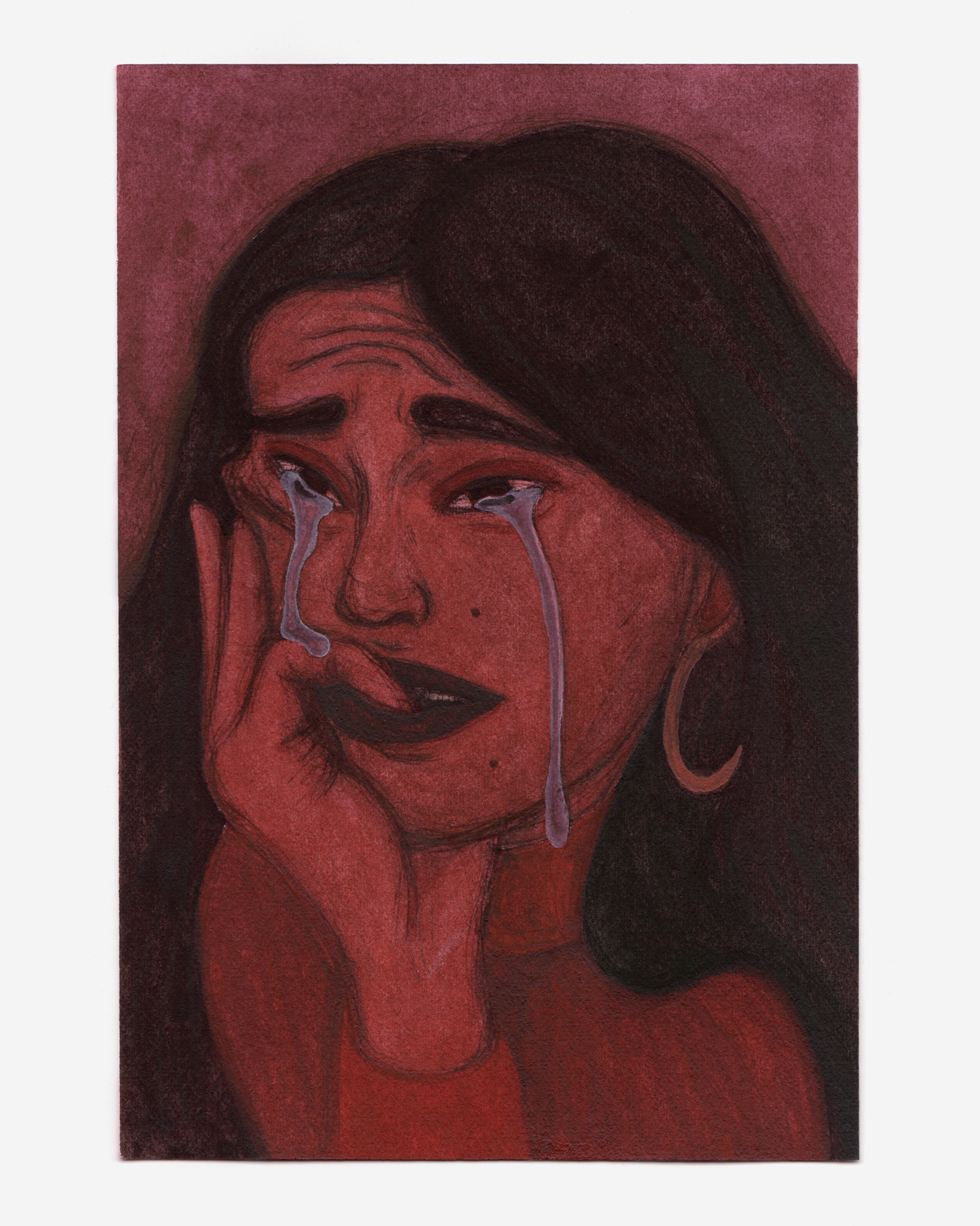 "Tears Keep Me Going", 2021, ink and watercolor on paper, 6x4 inches