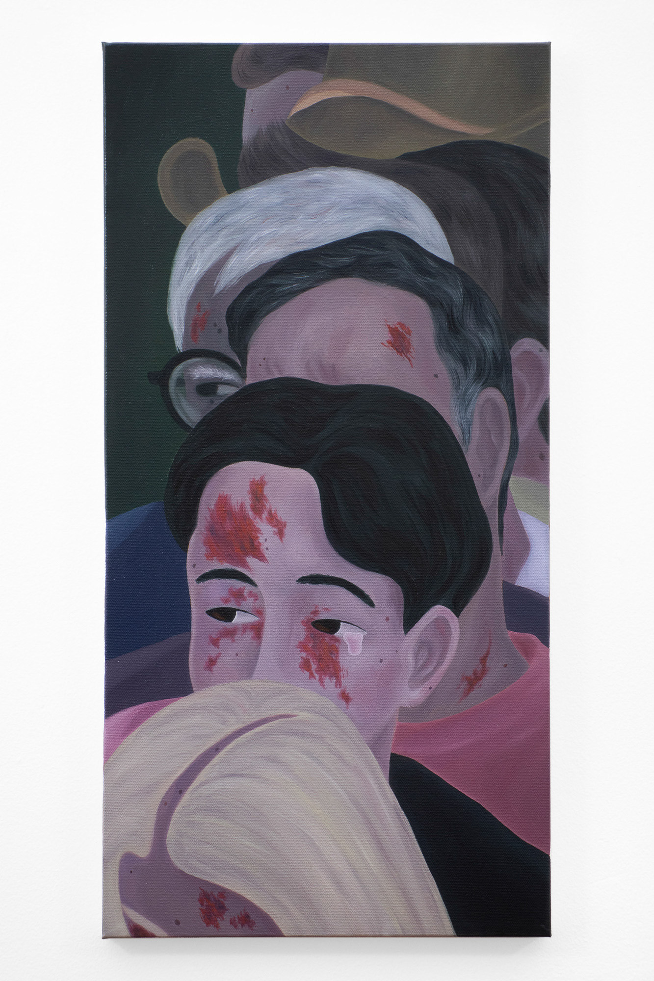 "Everybody Hurts", 2021, oil on canvas, 12x24 inches