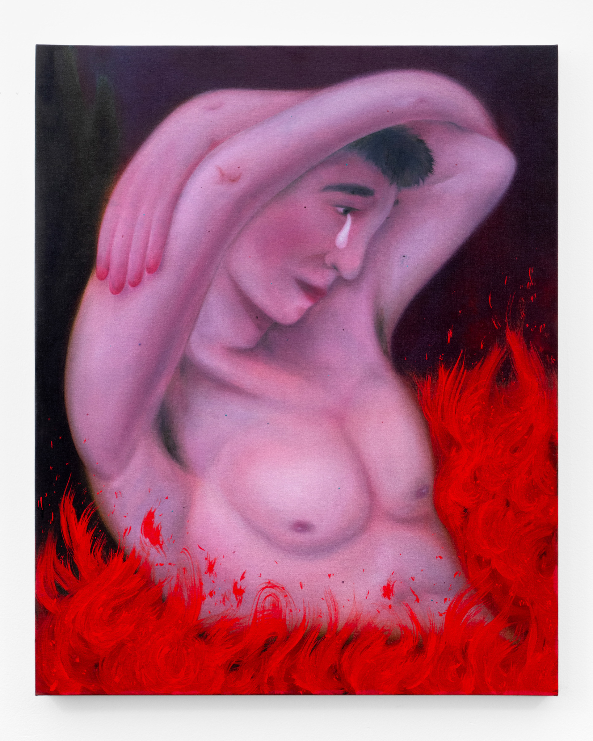 "The Man in the Waves (After Gustave Courbet)", 2023, oil on linen, 30x24 inches