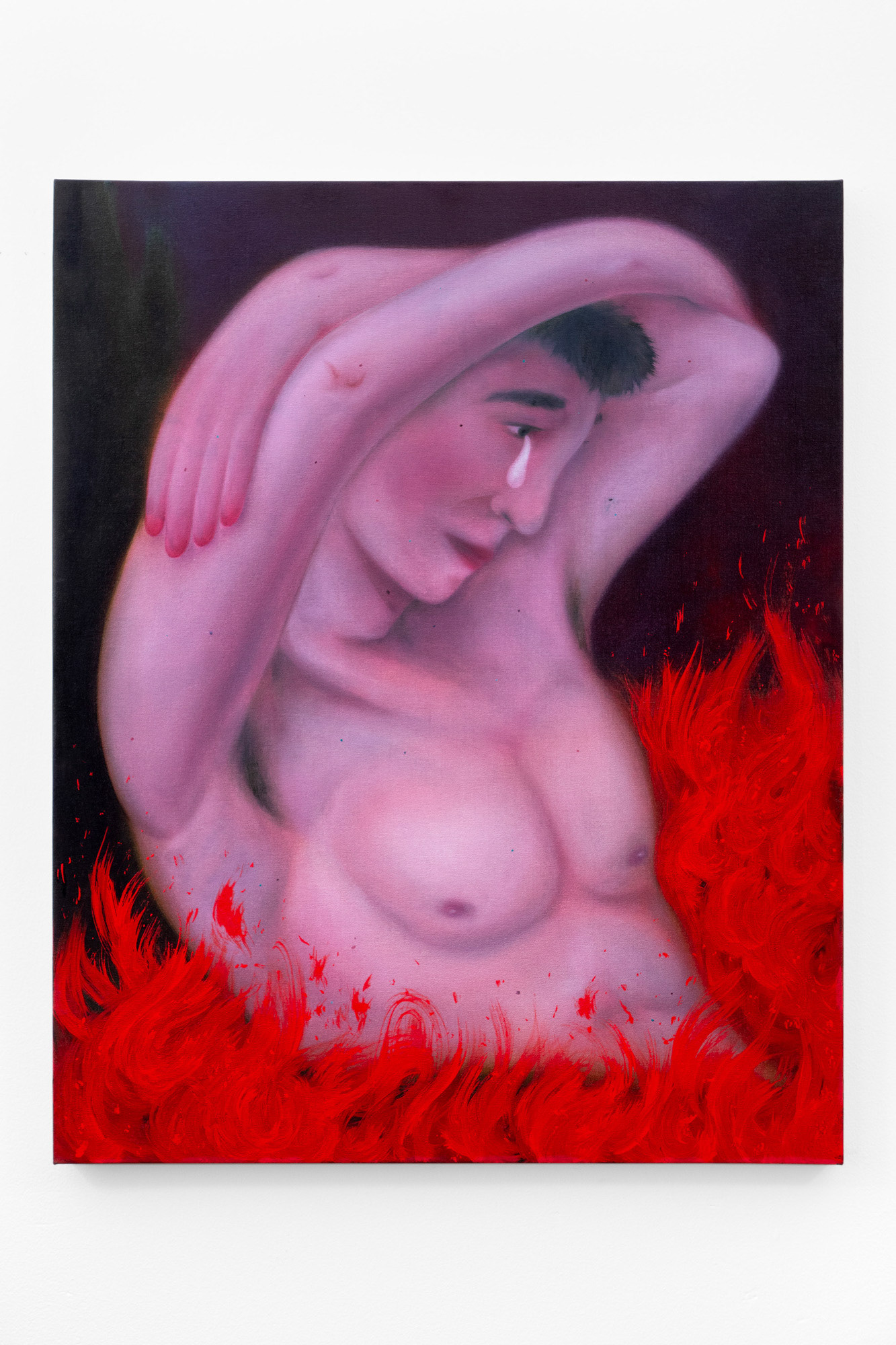 "The Man in the Waves (After Gustave Courbet)", 2023, oil on linen, 24x30 inches